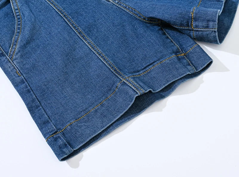 New Summer High Waist Wide Leg Denim Shorts Straight Short Jeans Variety Pants Korean