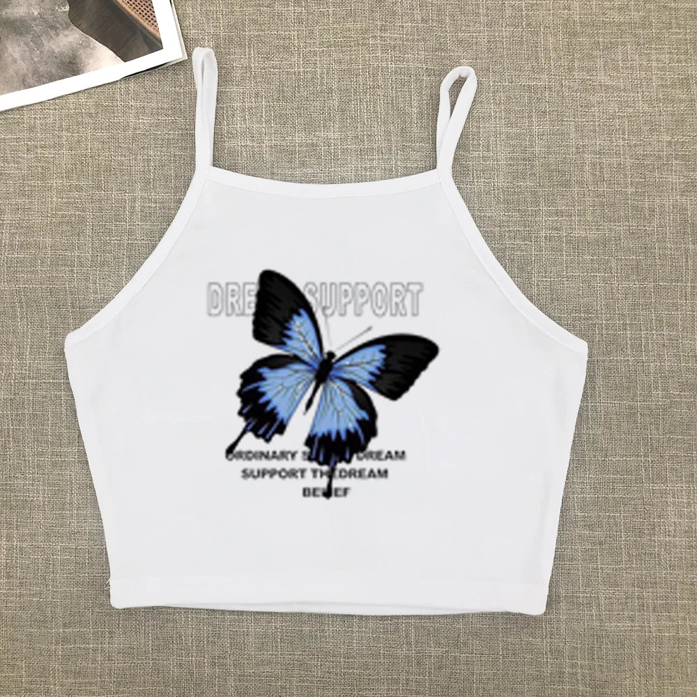 Full-shoulder Cotton Short-sleeved T-shirt Summer New Spice High Waist Slim Short Crop Clothes Sweet and Spicy