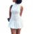 Bubble Mini Dress Y2k Summer Color Round Neck Sleeveless Ribbed Dress Going Out Club Party Dresses