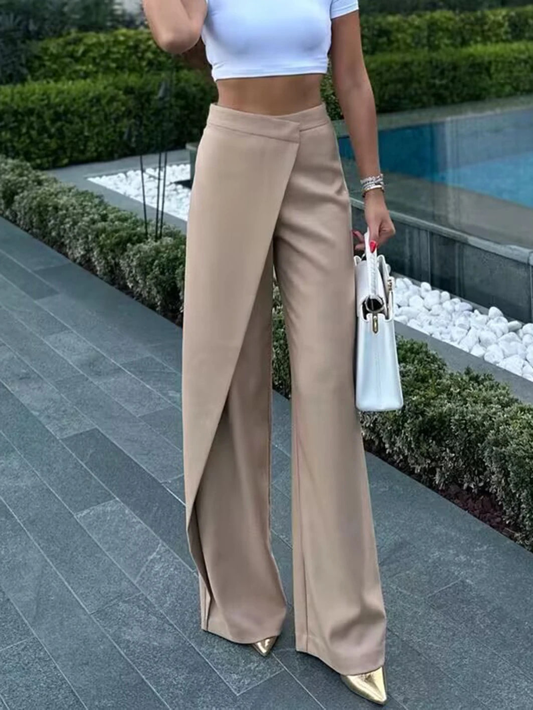 Long Pants Woman Spring High Waist Straight Khaki Pant Female Trousers Clothes