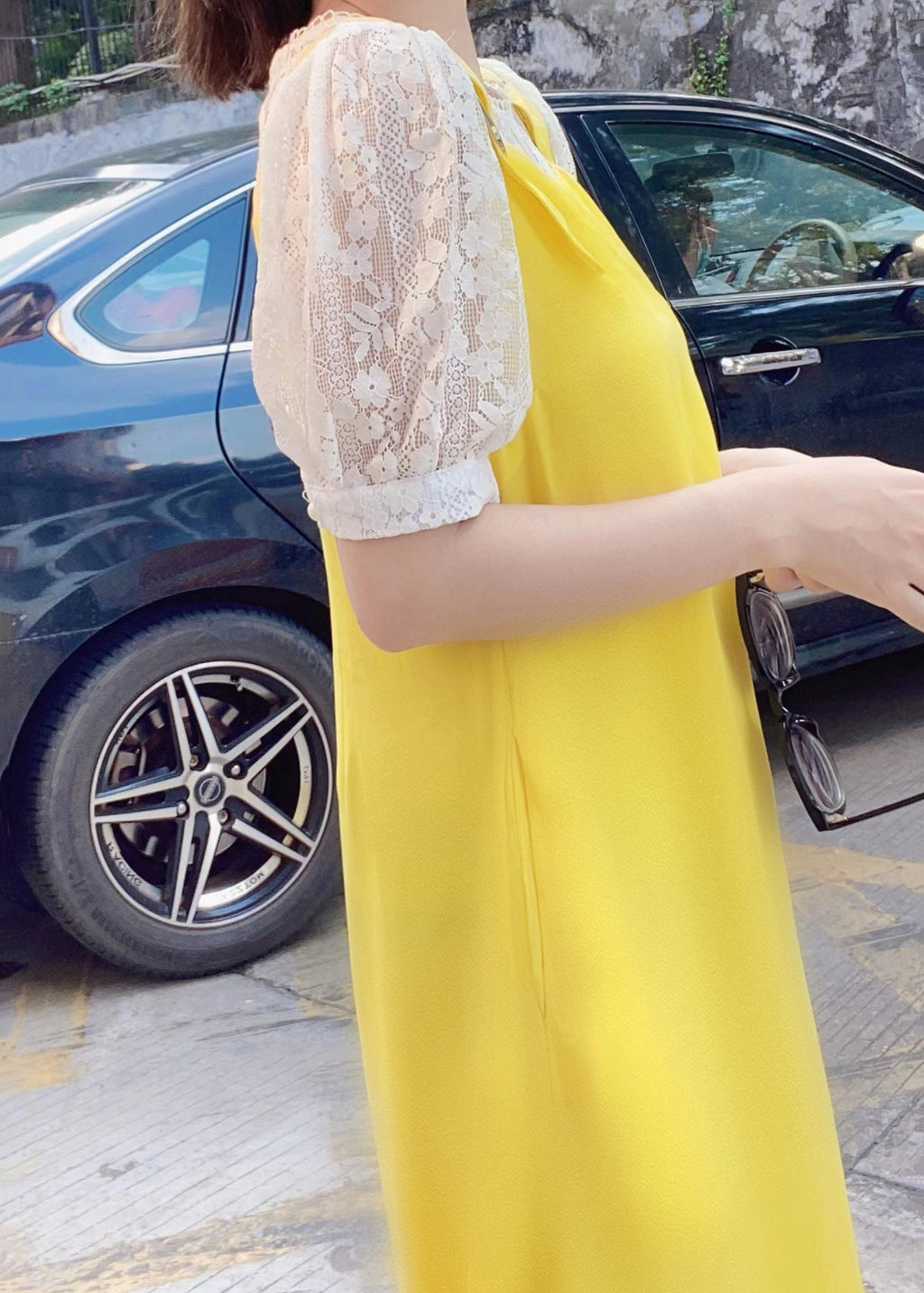 Pants Yellow Pockets Cotton Simple Sleeveless Jumpsuit