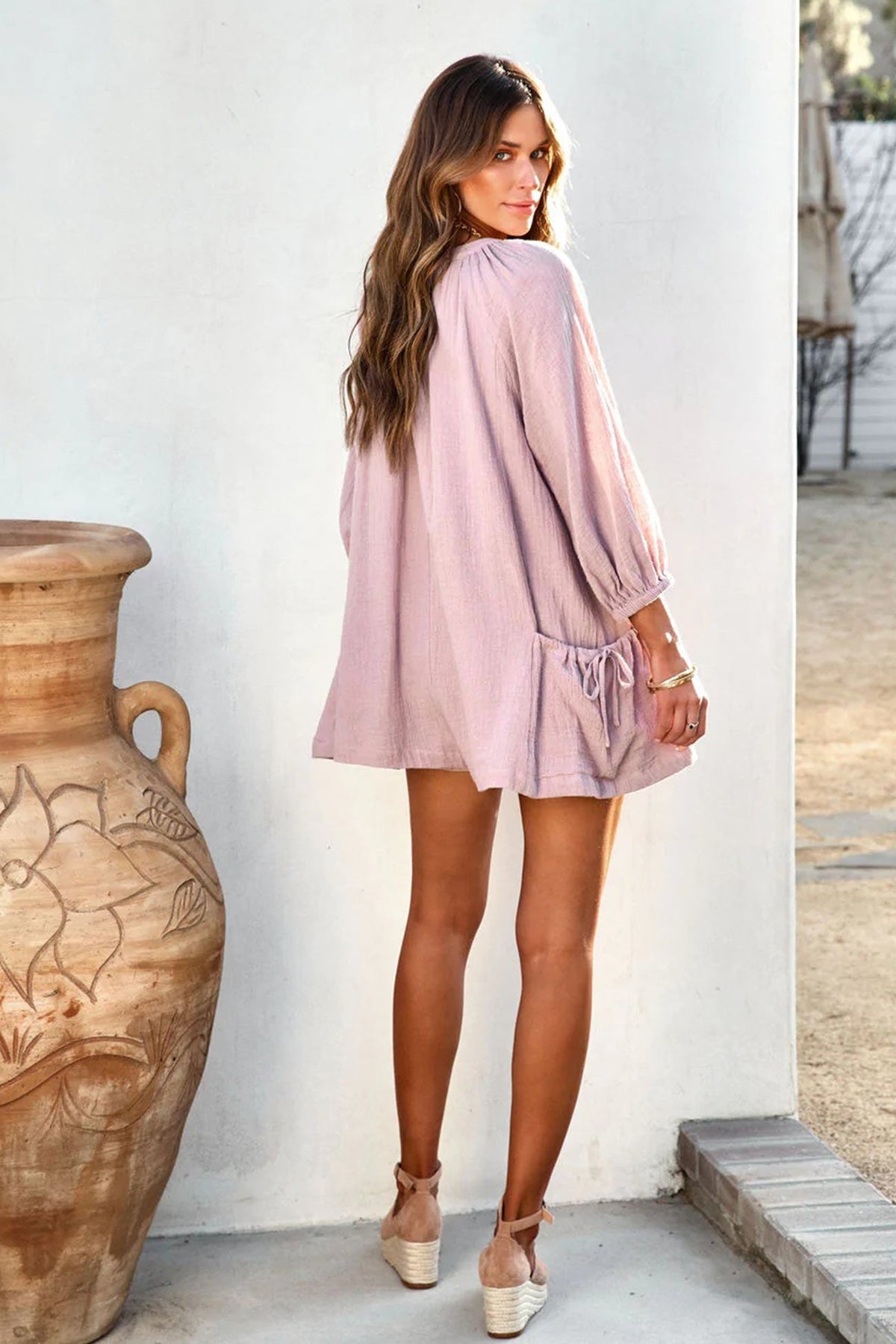 Single-breasted Color Loose Rompers
