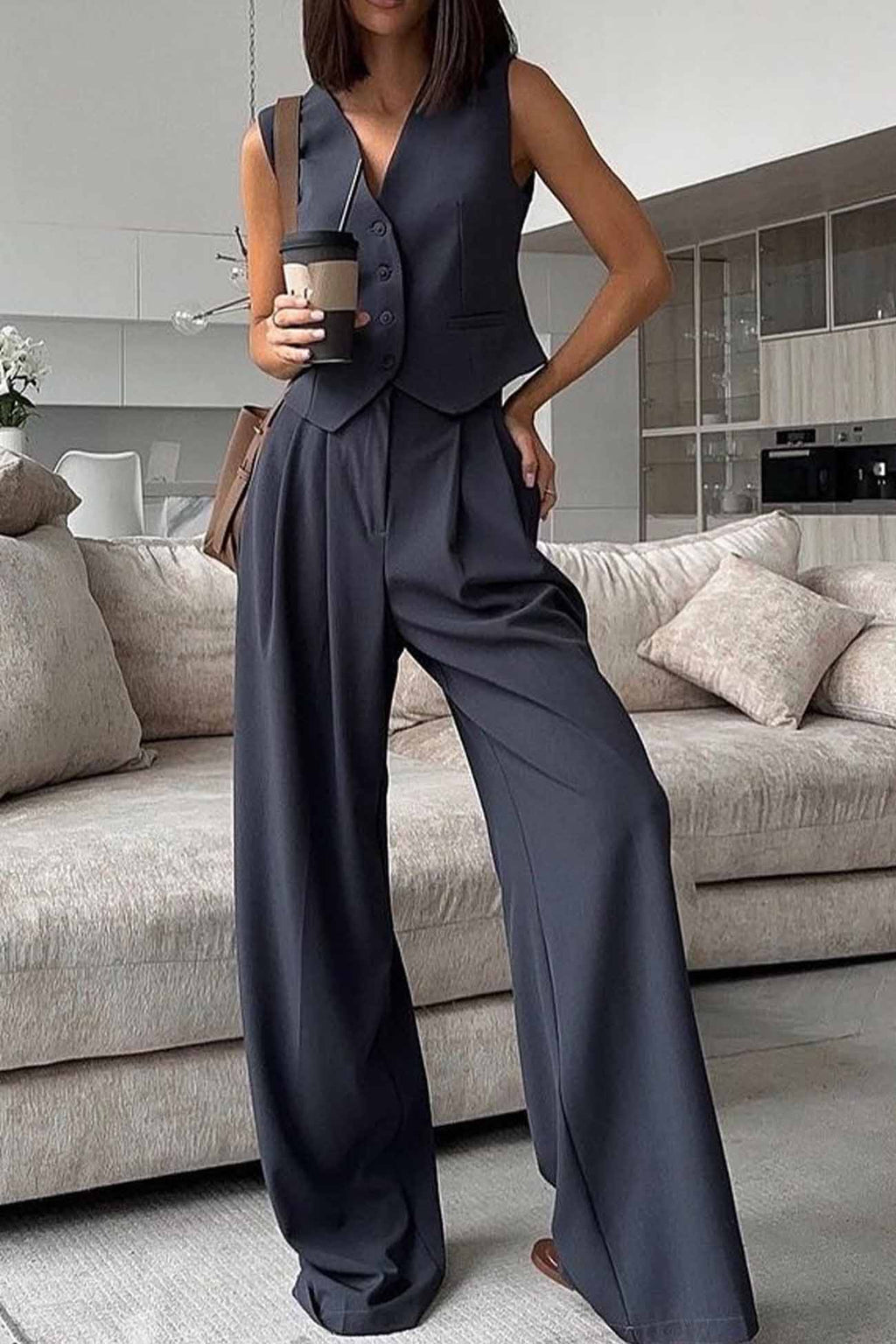 Sleeveless Vest Top Long Pants Two-piece Set