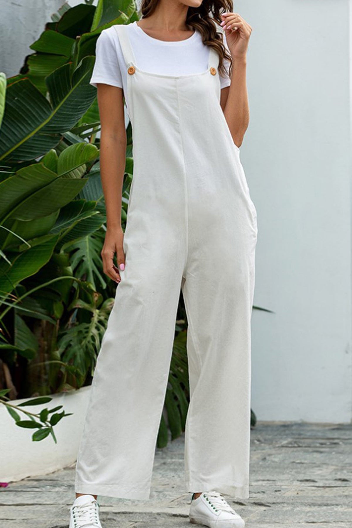 Color Sleeveless Long Pants Jumpsuits