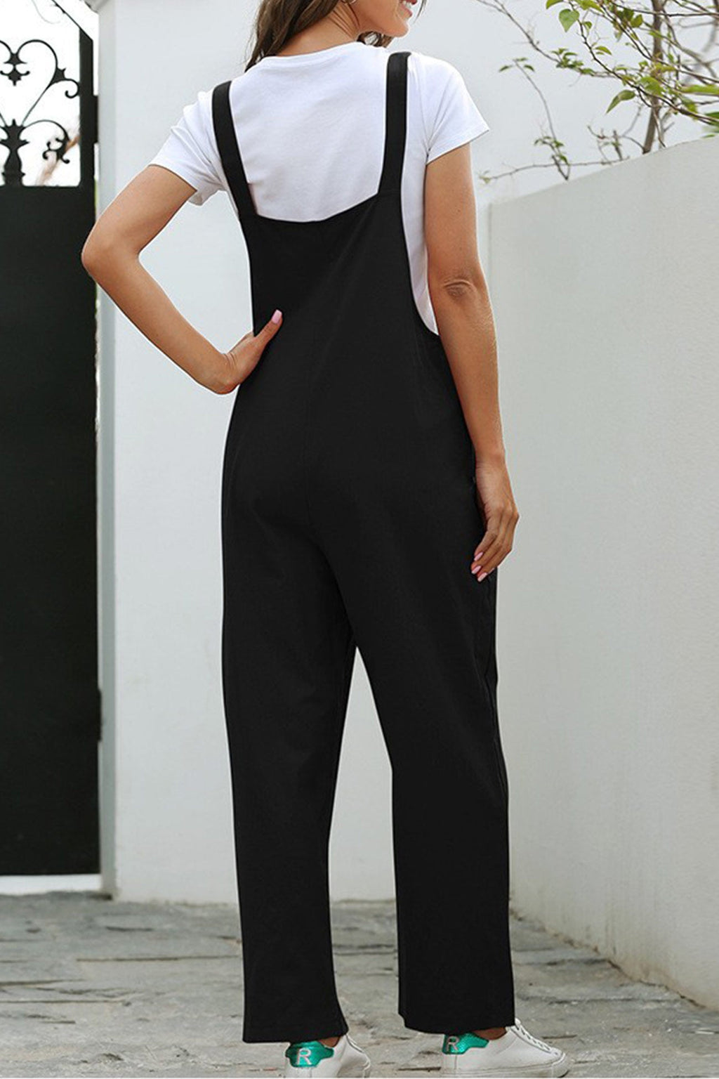 Color Sleeveless Long Pants Jumpsuits