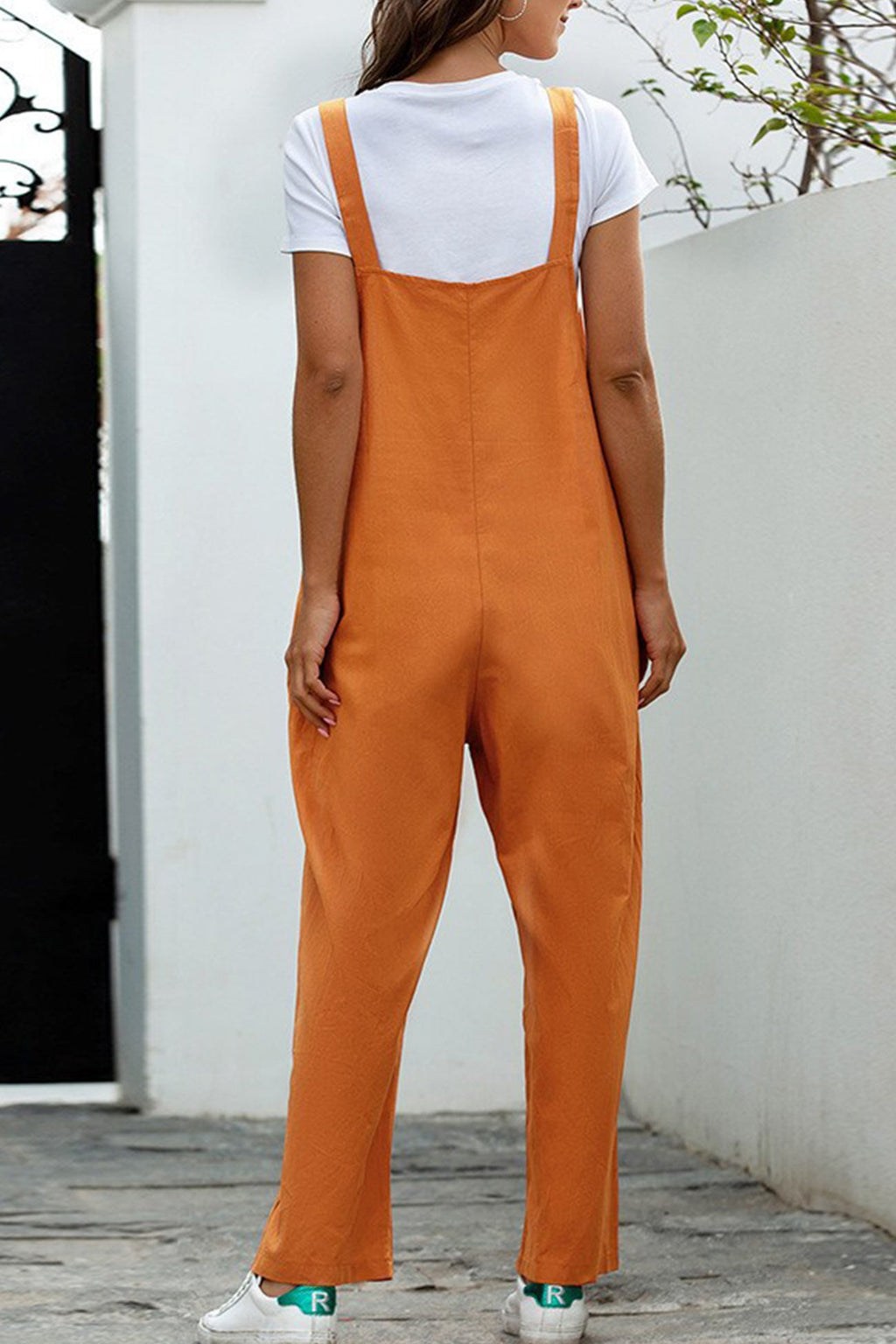 Color Sleeveless Long Pants Jumpsuits