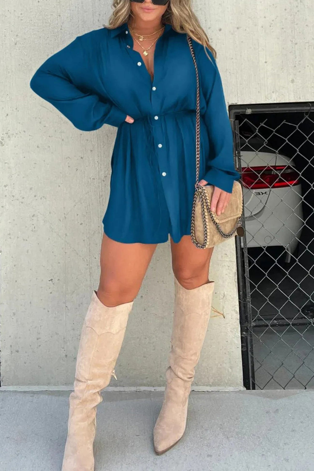 Fake Two-piece Blouse Rompers