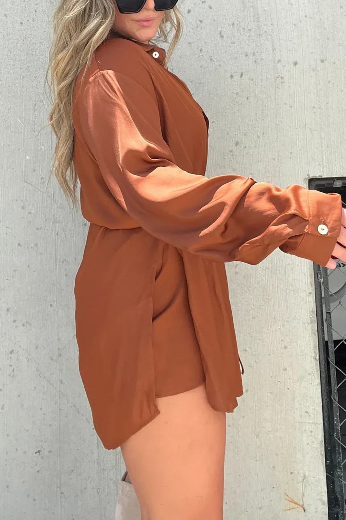 Fake Two-piece Blouse Rompers