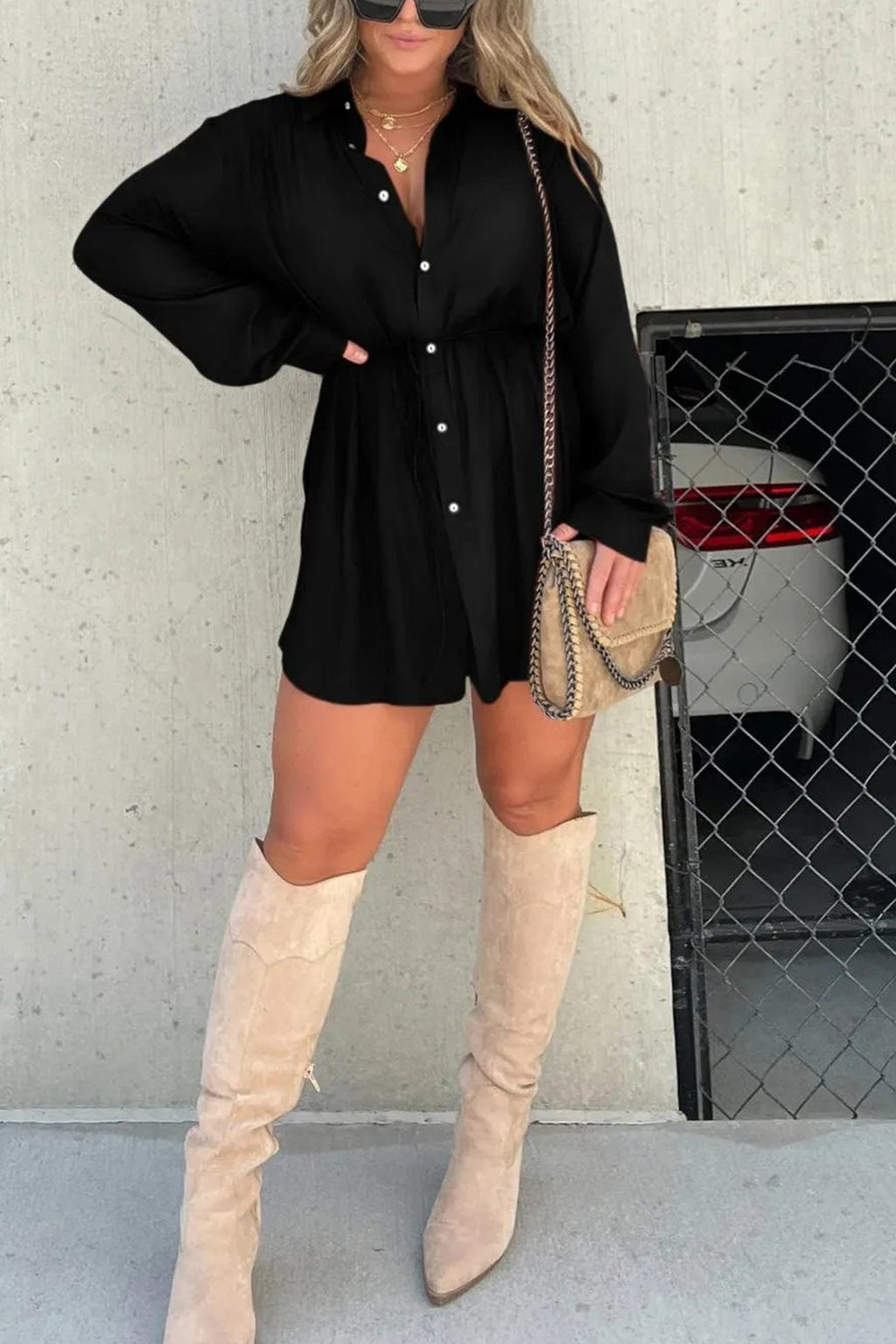 Fake Two-piece Blouse Rompers