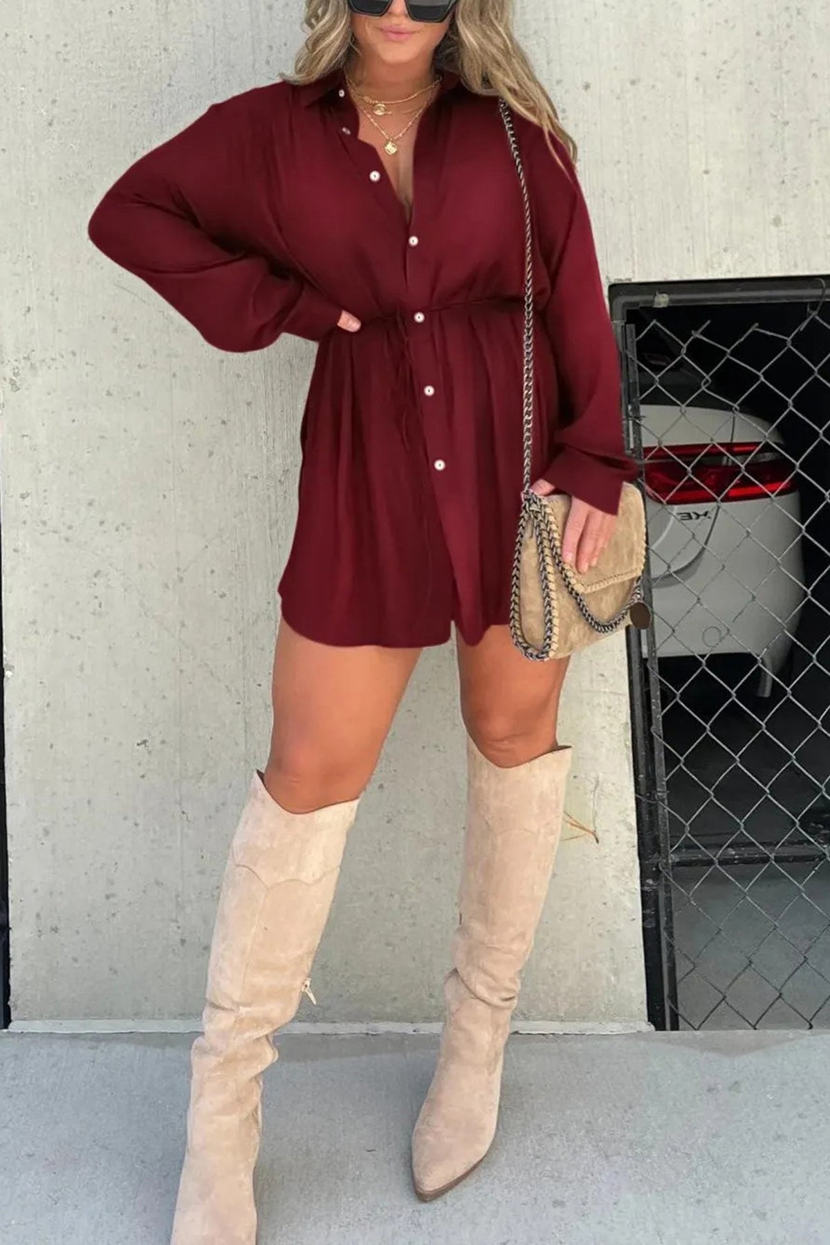 Fake Two-piece Blouse Rompers