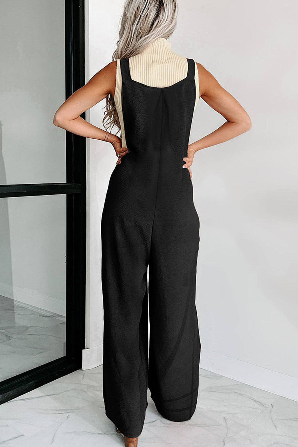 High Waist Pocketed Overalls