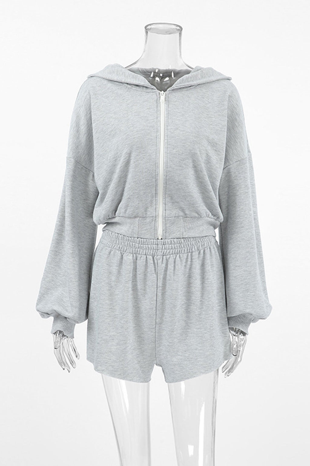 Hoodie Crop Top Shorts Set