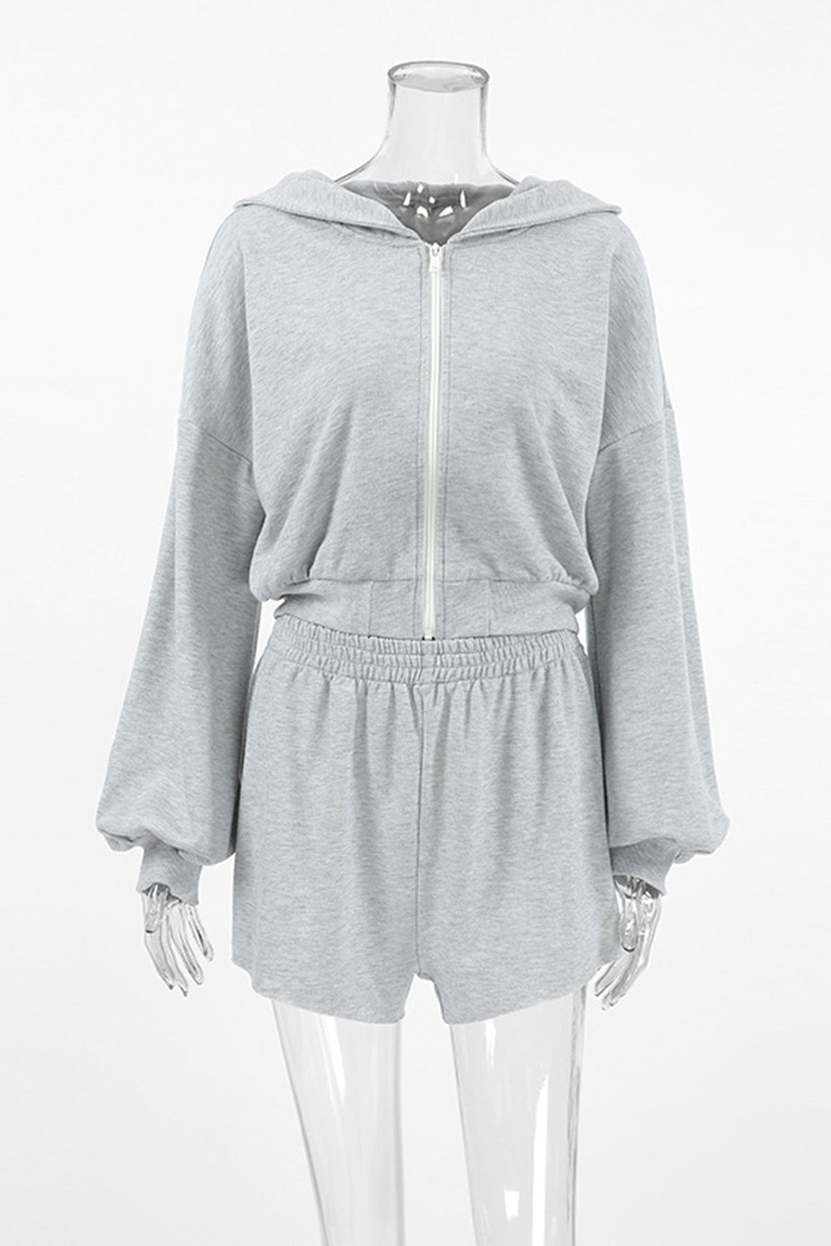 Hoodie Crop Top Shorts Set