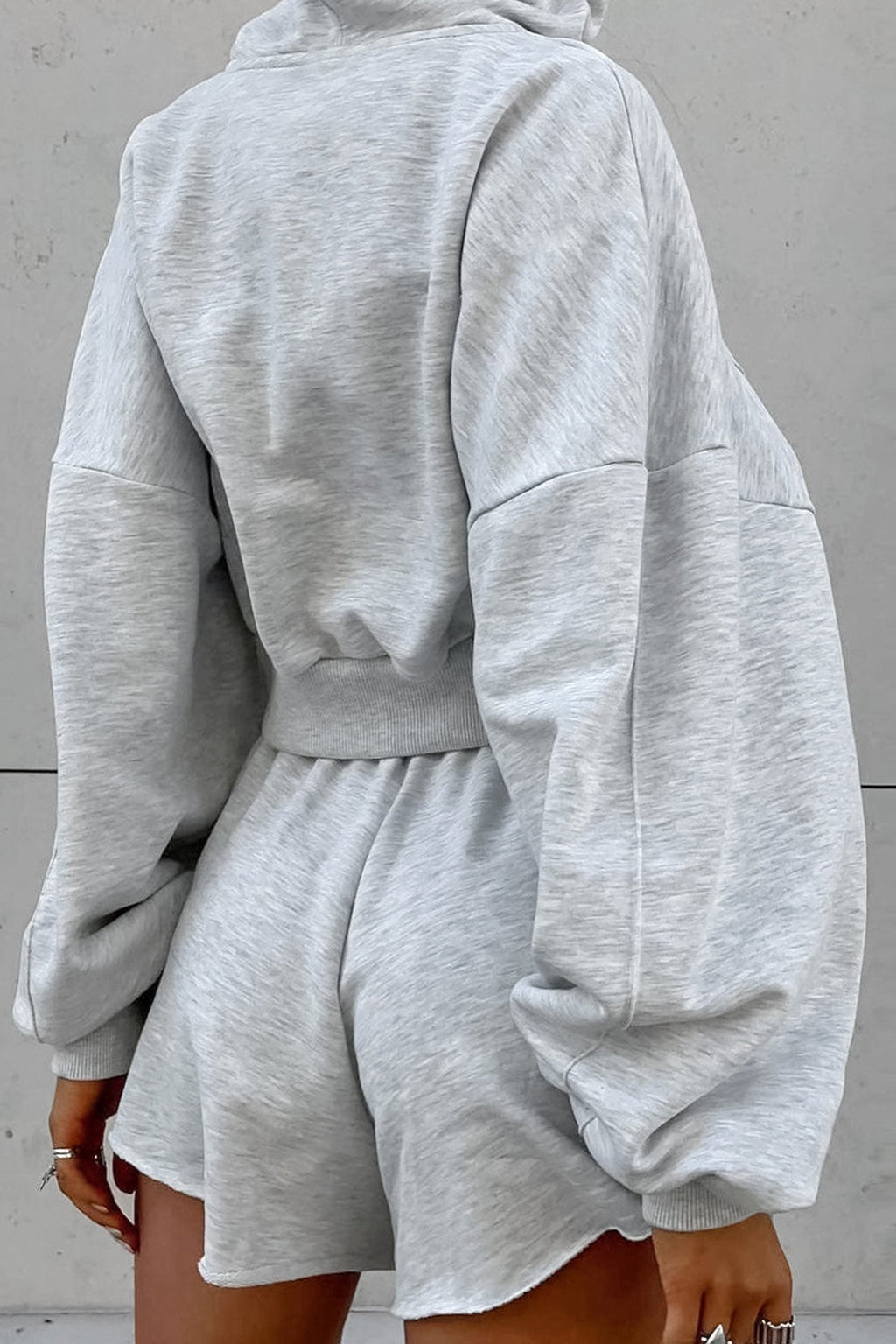 Hoodie Crop Top Shorts Set