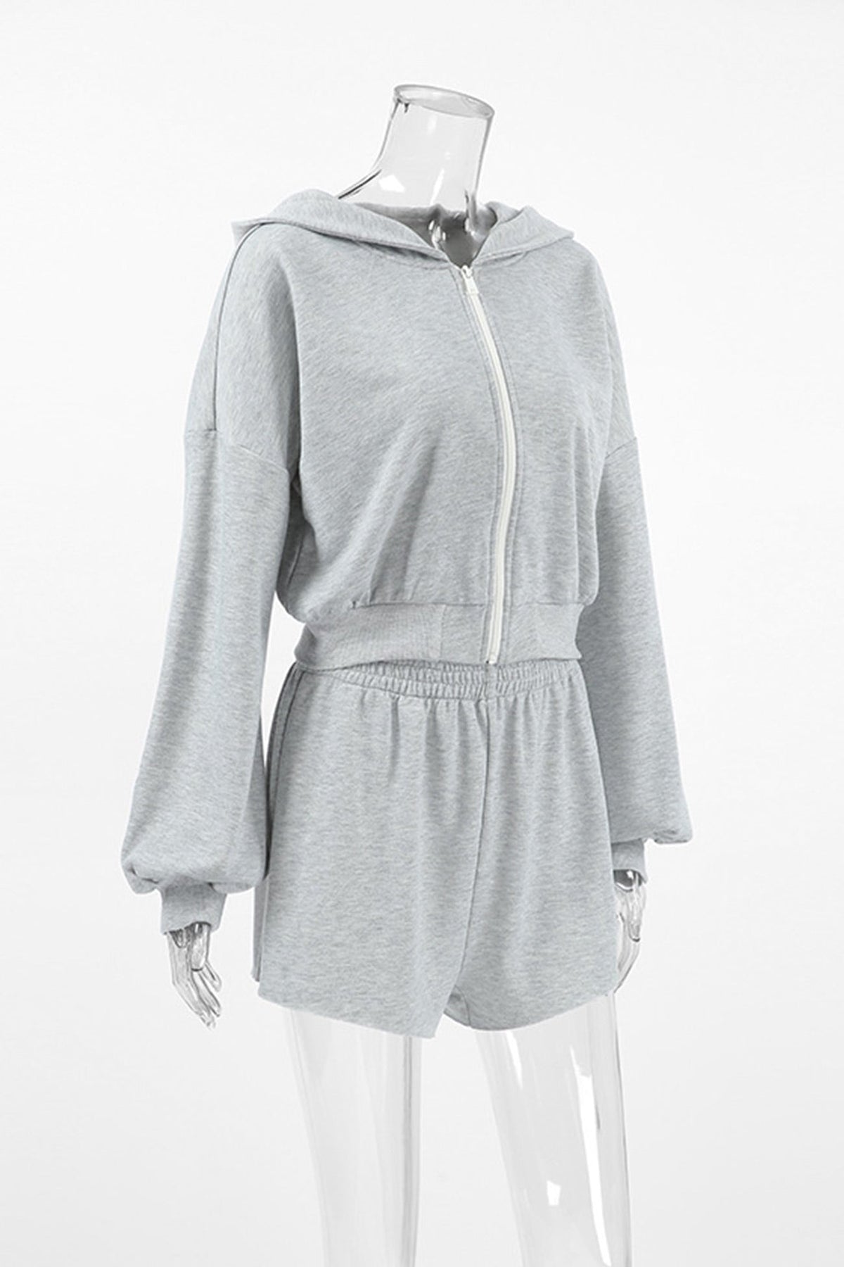 Hoodie Crop Top Shorts Set