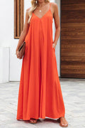 Pocketed Wide Leg Cami Jumpsuits