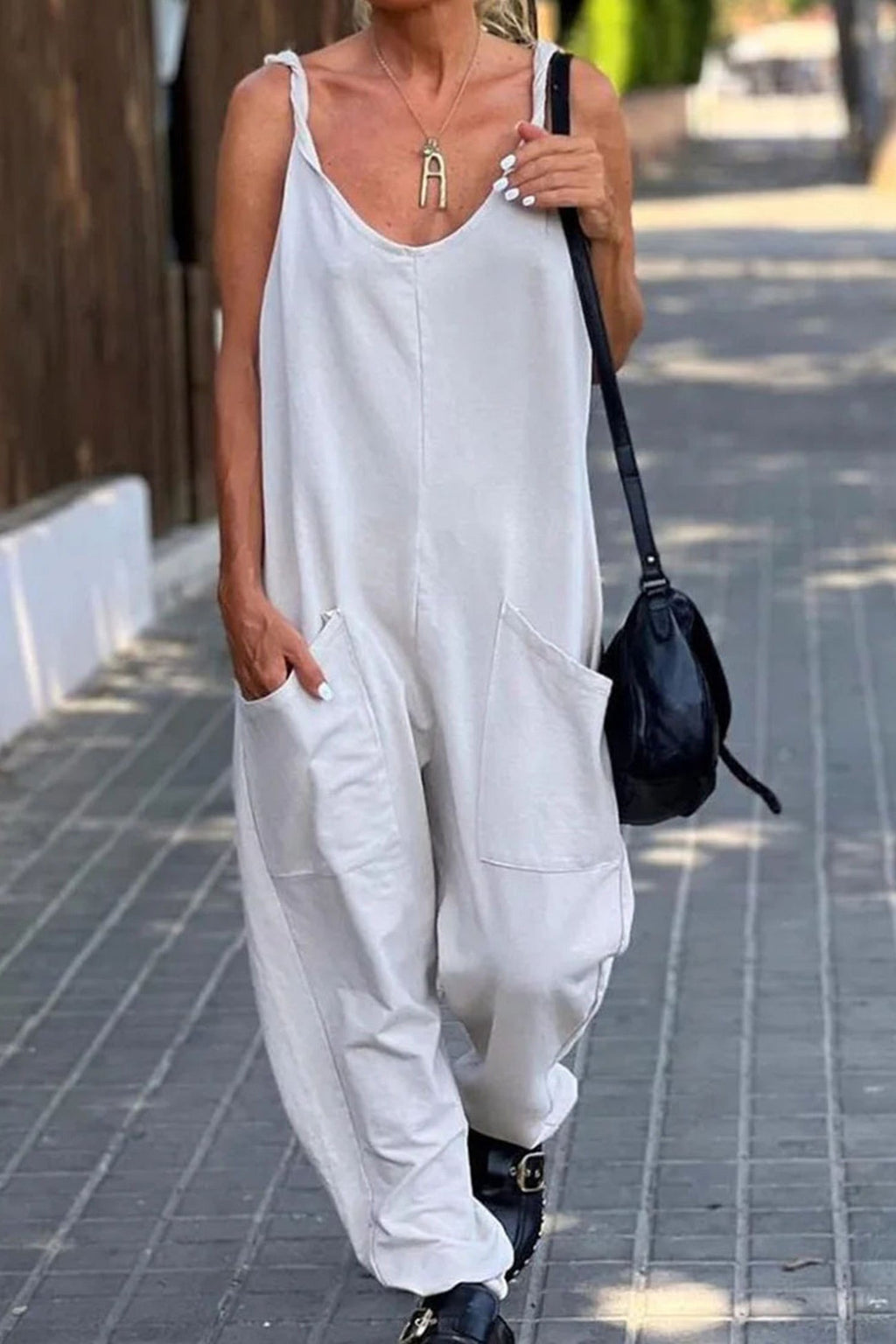 Pocketed Cami Jumpsuits