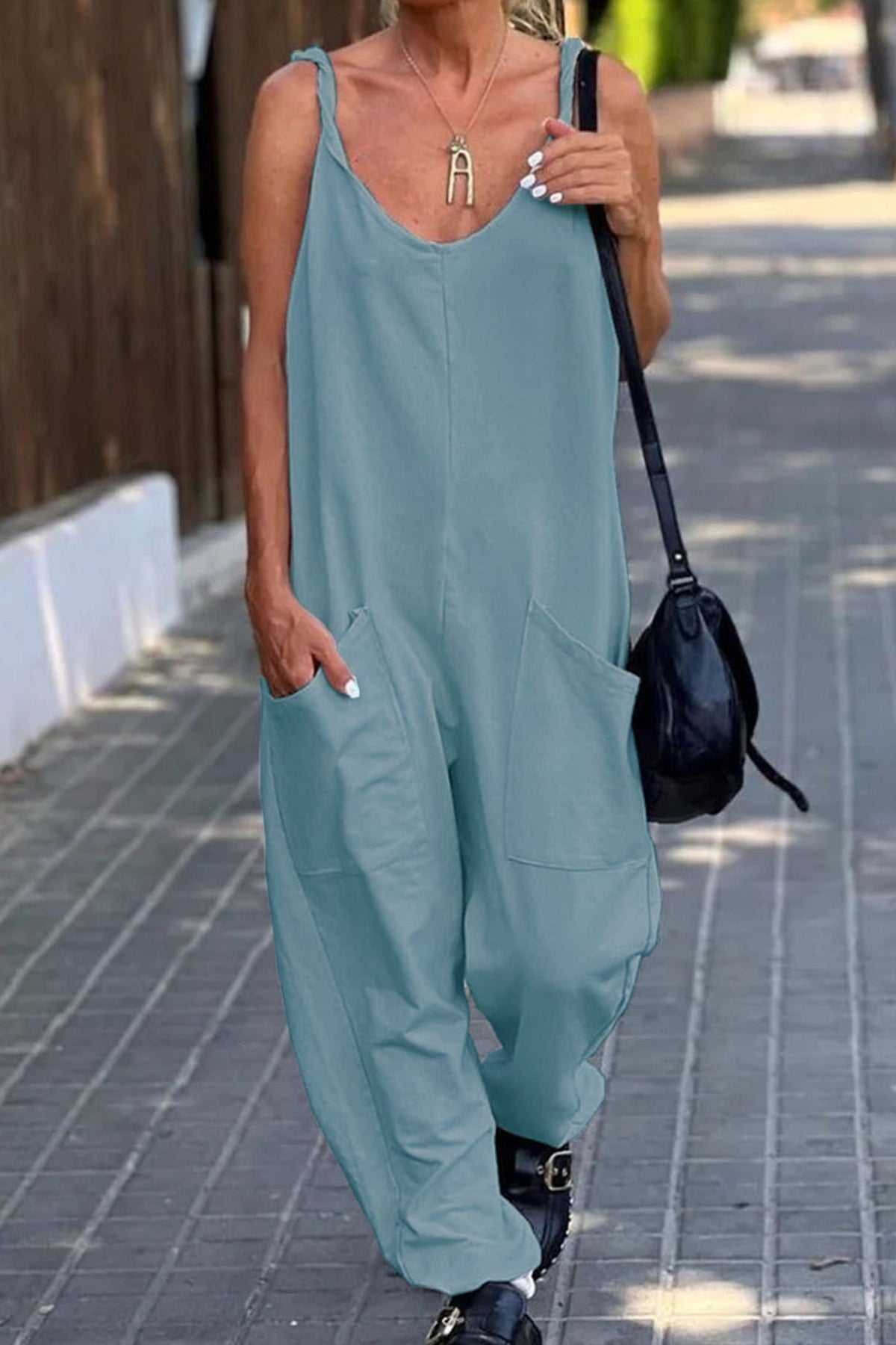 Pocketed Cami Jumpsuits