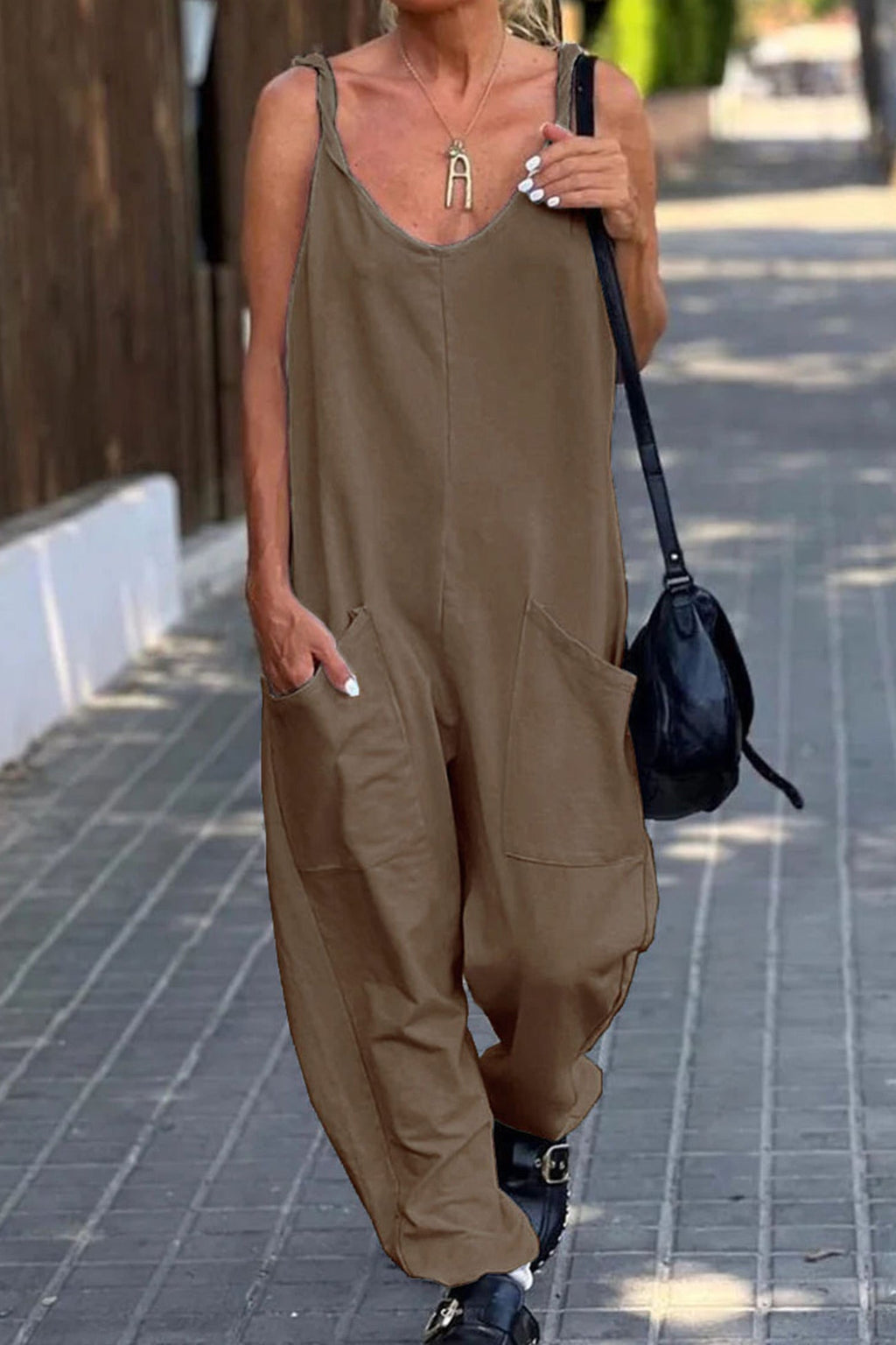 Pocketed Cami Jumpsuits