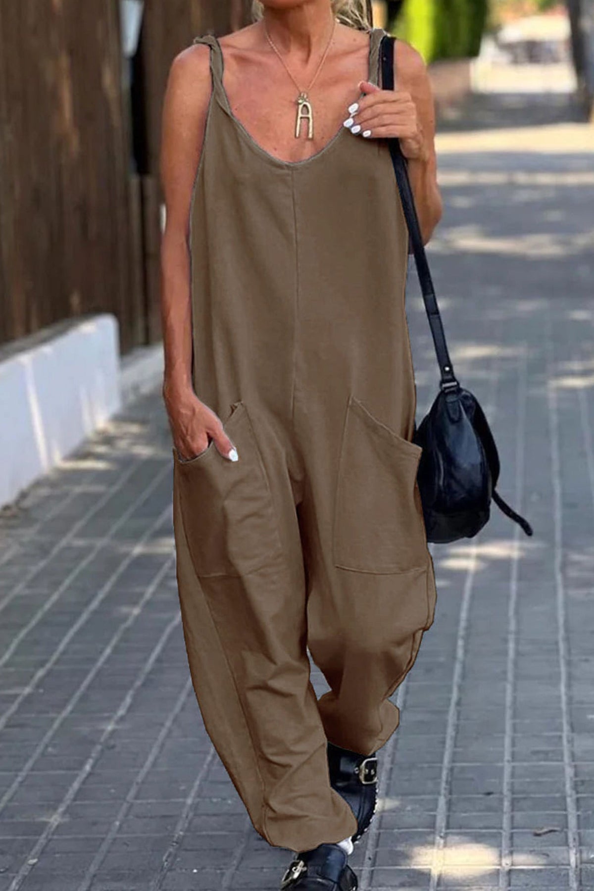 Pocketed Cami Jumpsuits