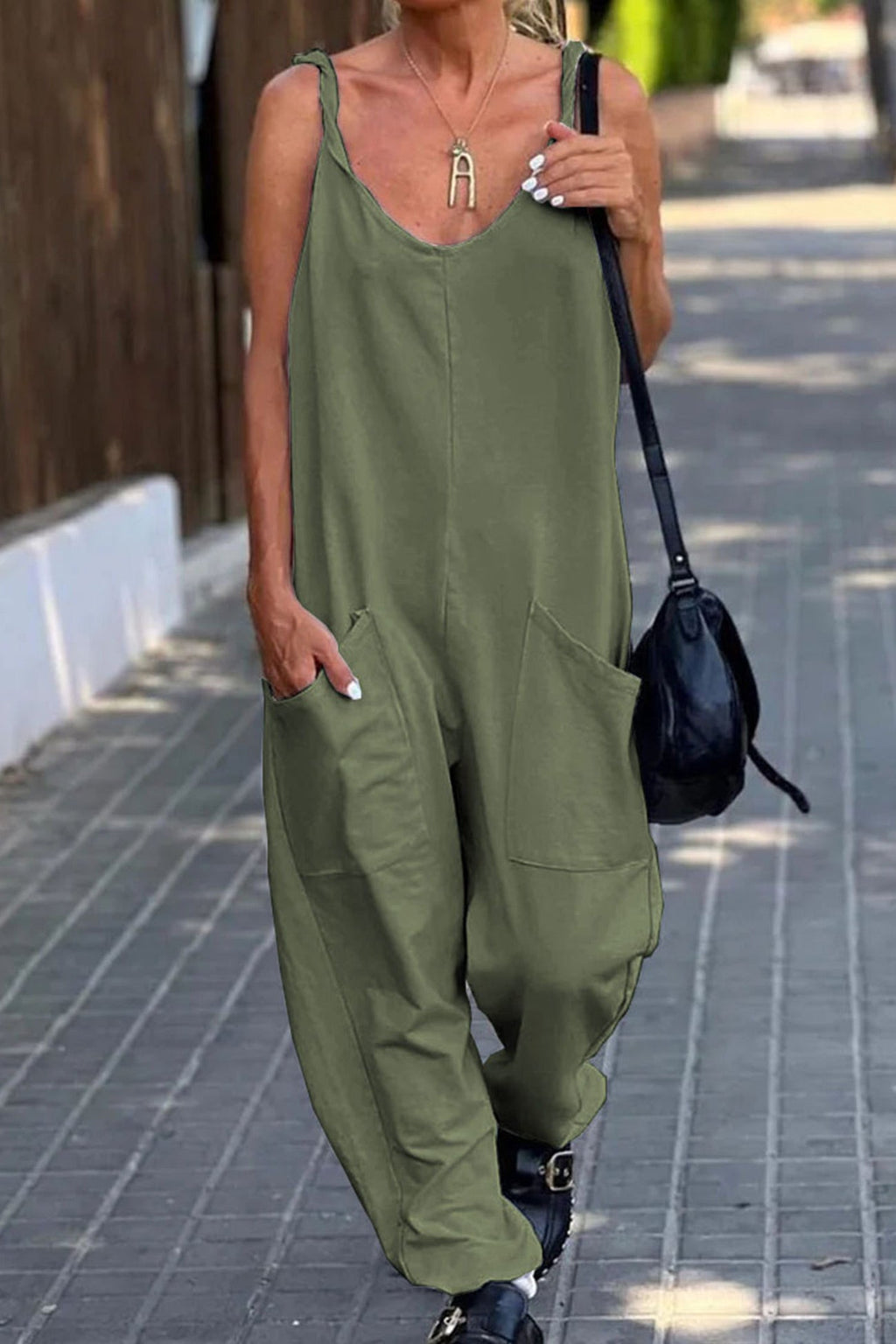Pocketed Cami Jumpsuits