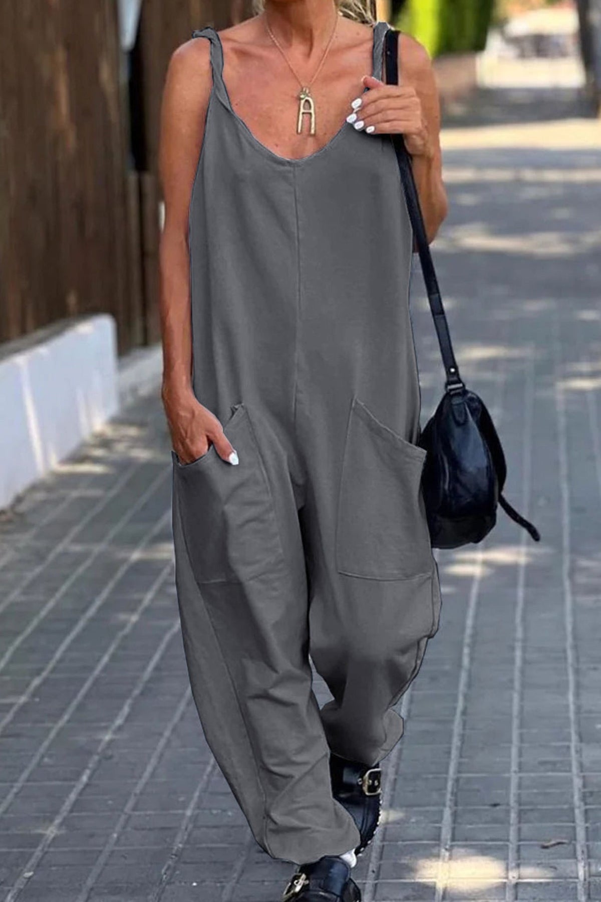 Pocketed Cami Jumpsuits