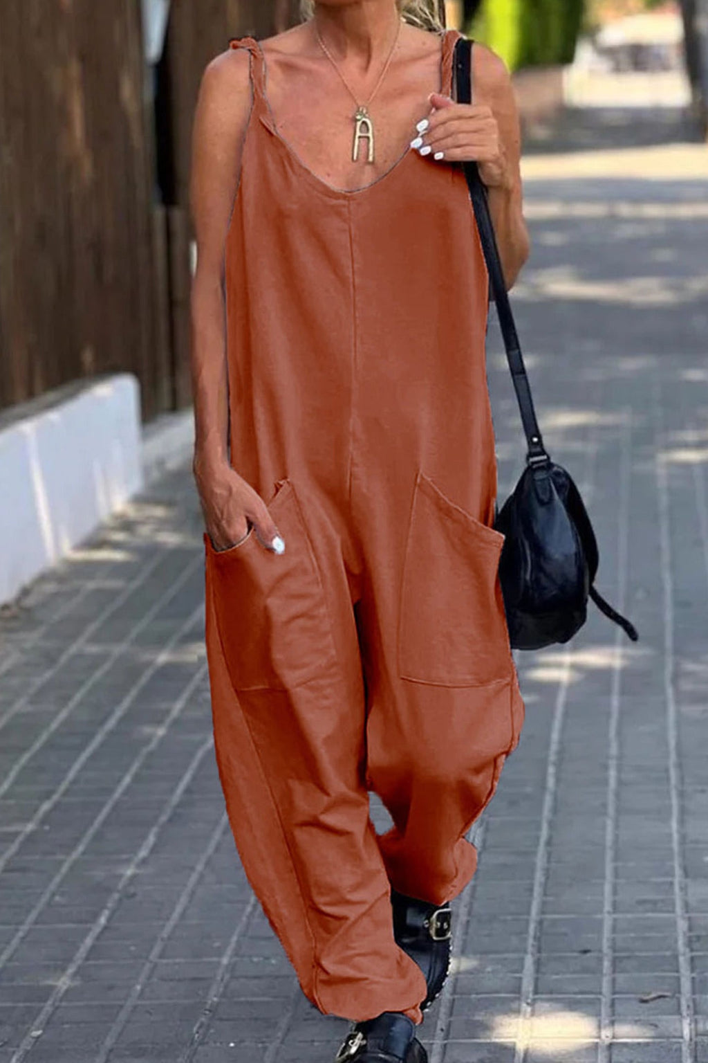 Pocketed Cami Jumpsuits
