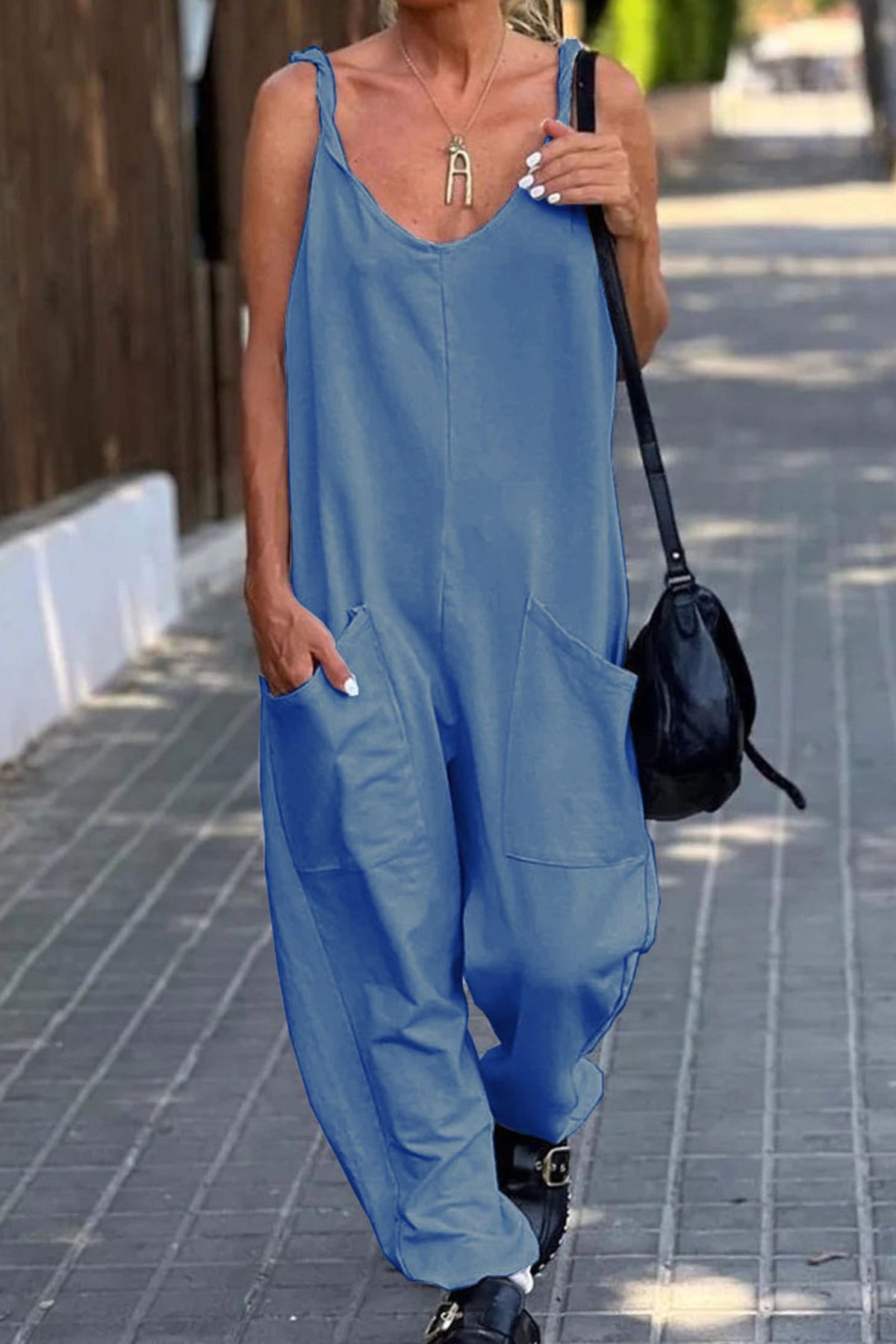 Pocketed Cami Jumpsuits