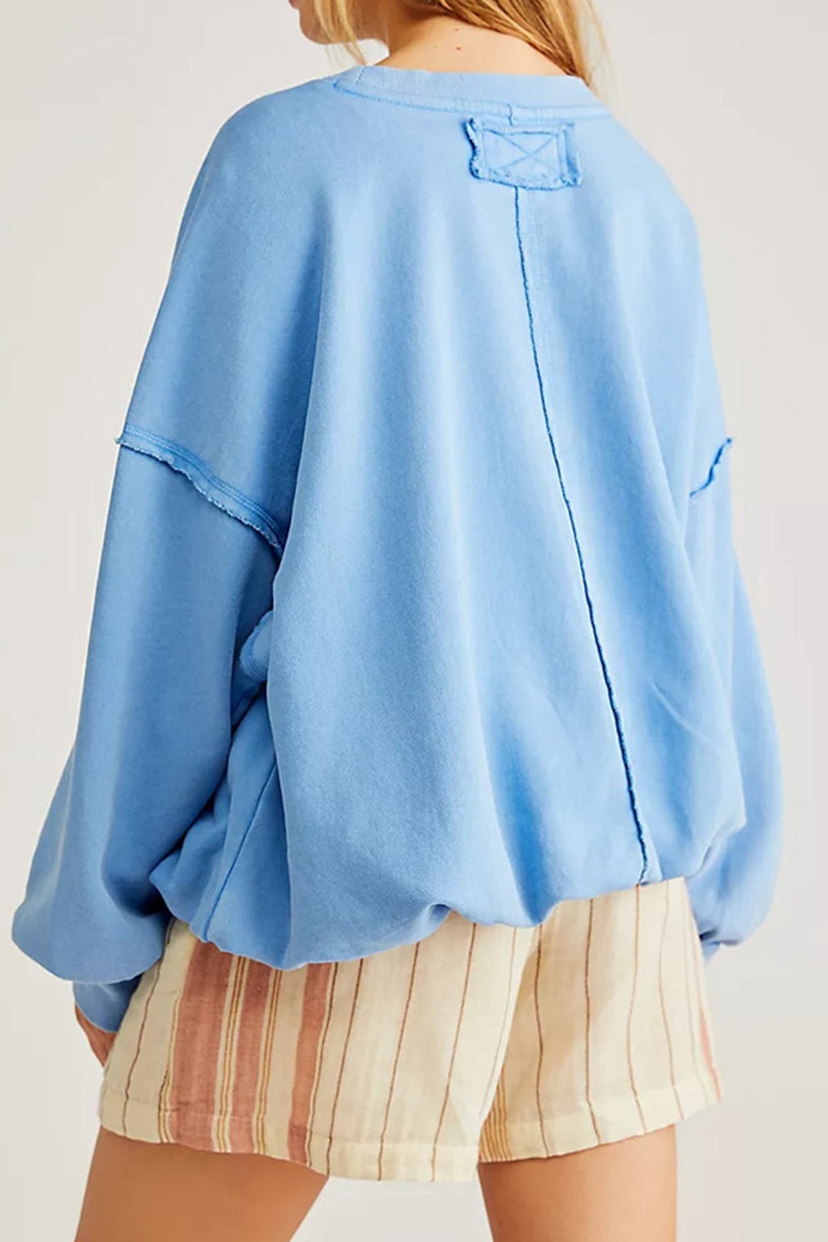 Raw Edge Crew Neck Sweatshirt