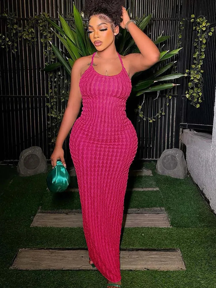 Ruched Spaghetti Strap Sleeveless Backless Midi Dresses