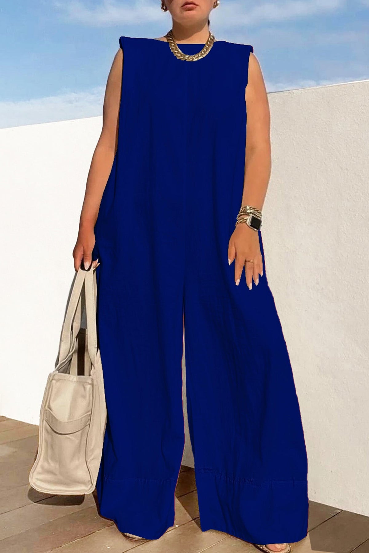 Sleeveless Wide Leg Jumpsuits