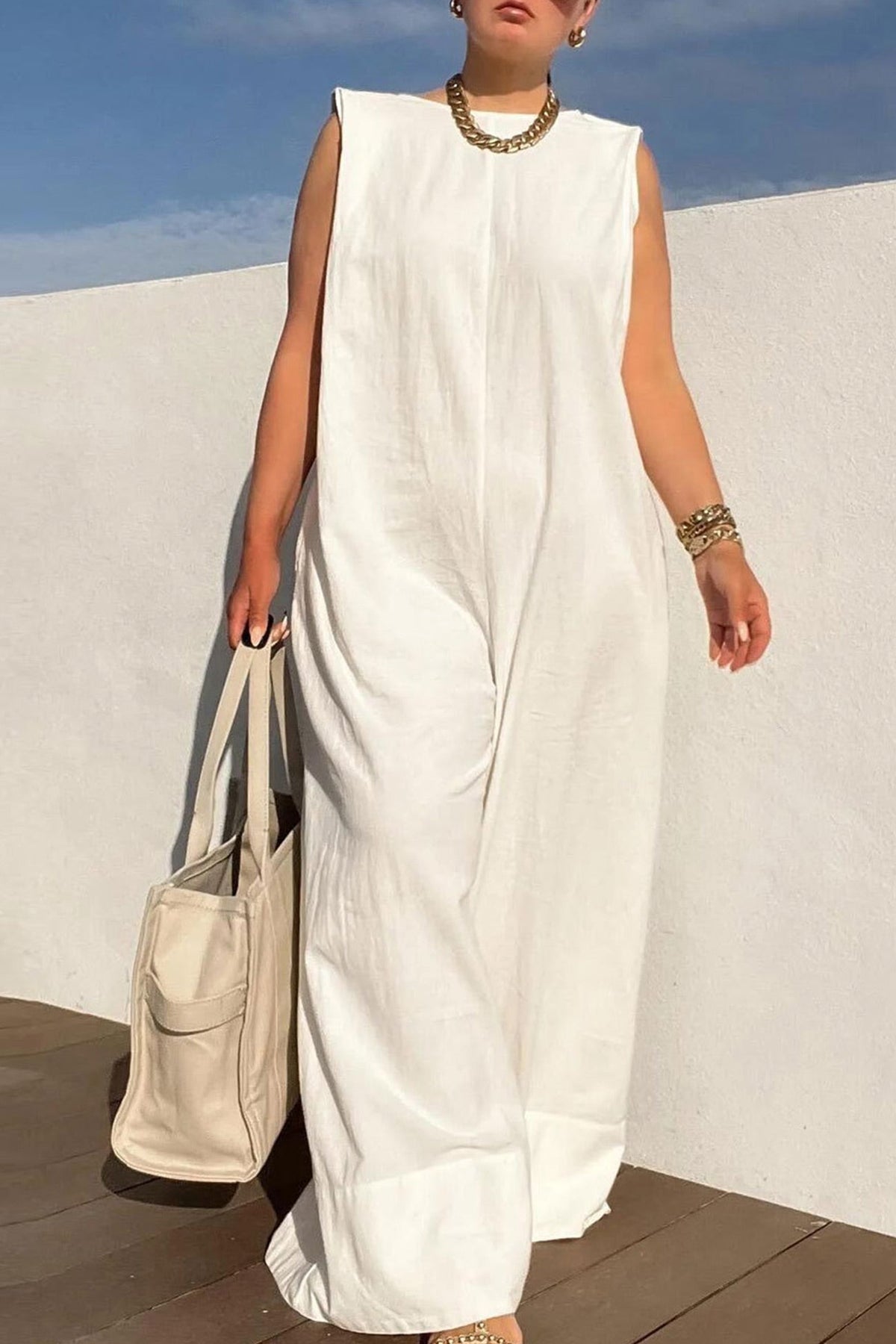 Sleeveless Wide Leg Jumpsuits