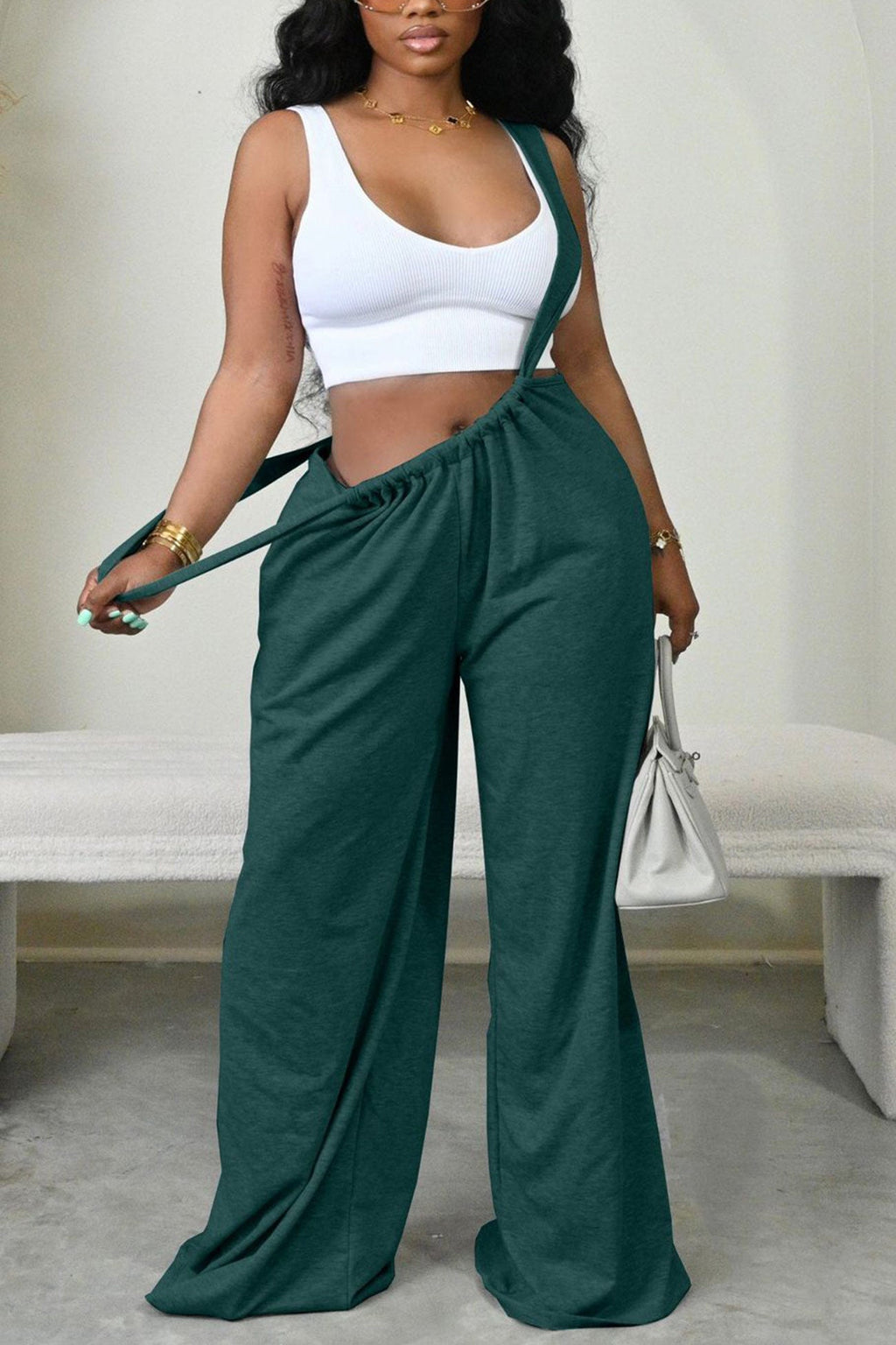 Tie-up Loose Jumpsuits