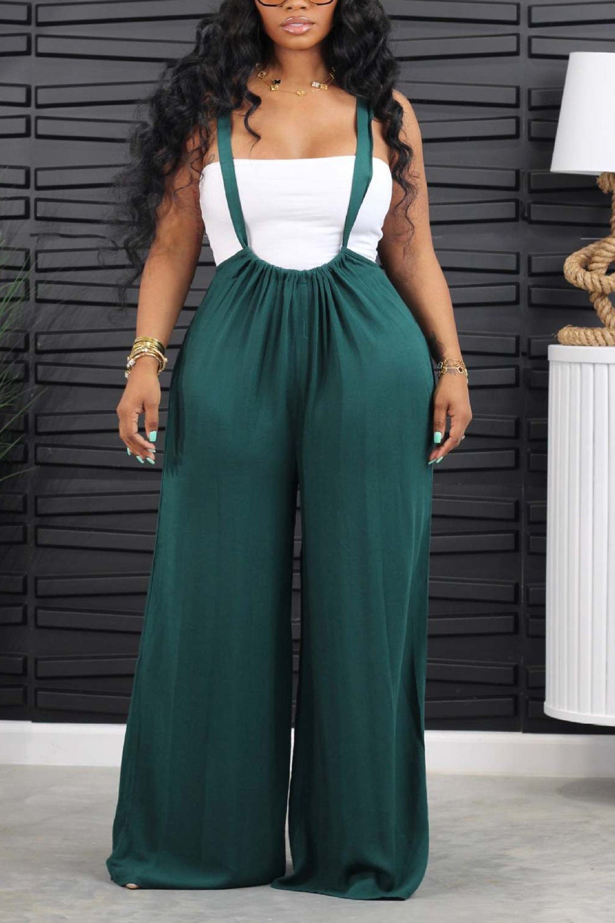 Tie-up Loose Jumpsuits