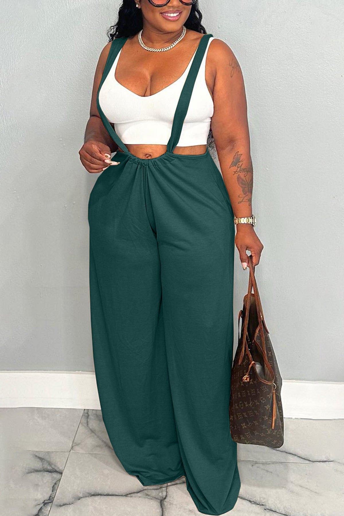 Tie-up Loose Jumpsuits