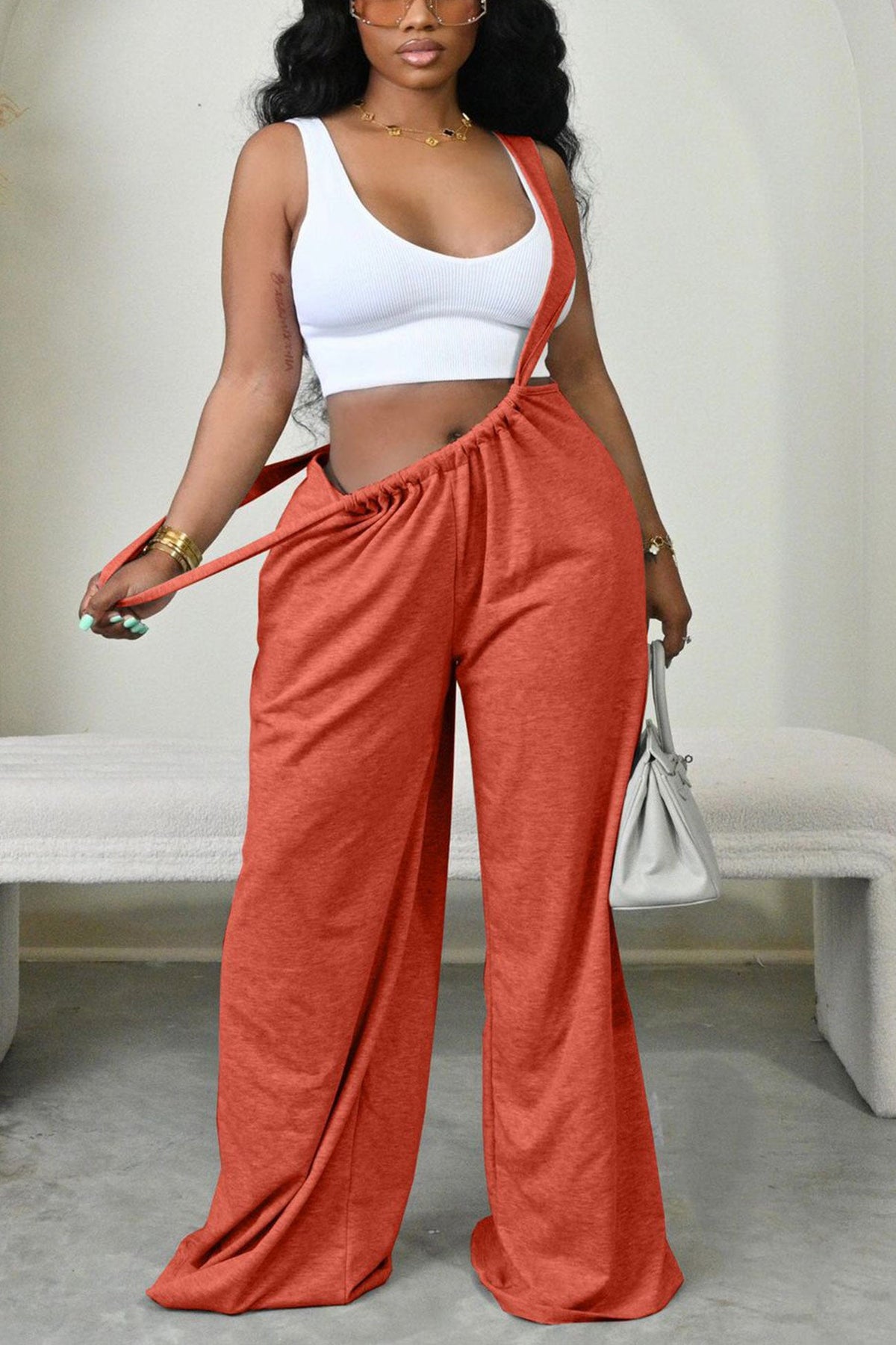Tie-up Loose Jumpsuits