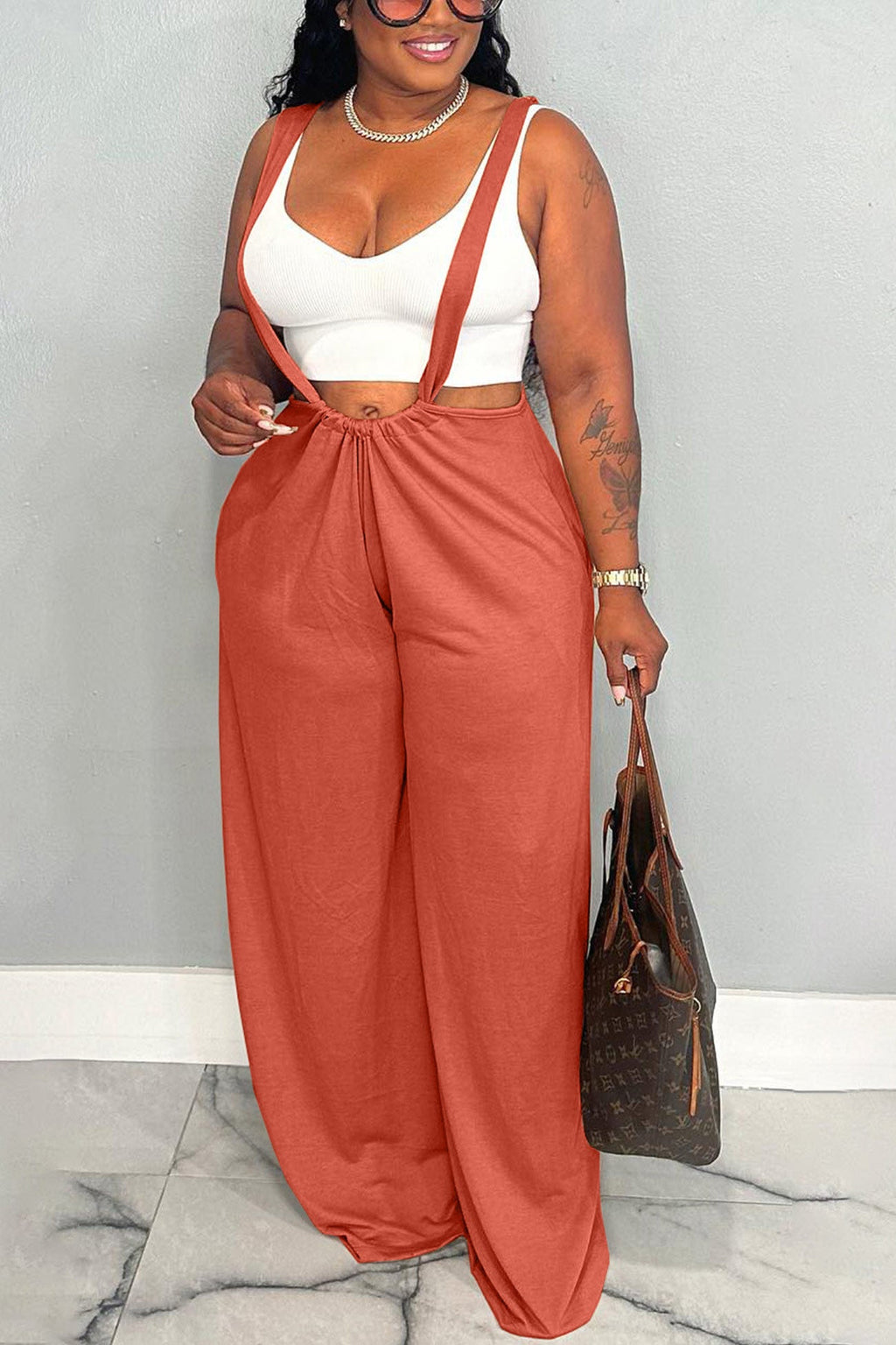 Tie-up Loose Jumpsuits
