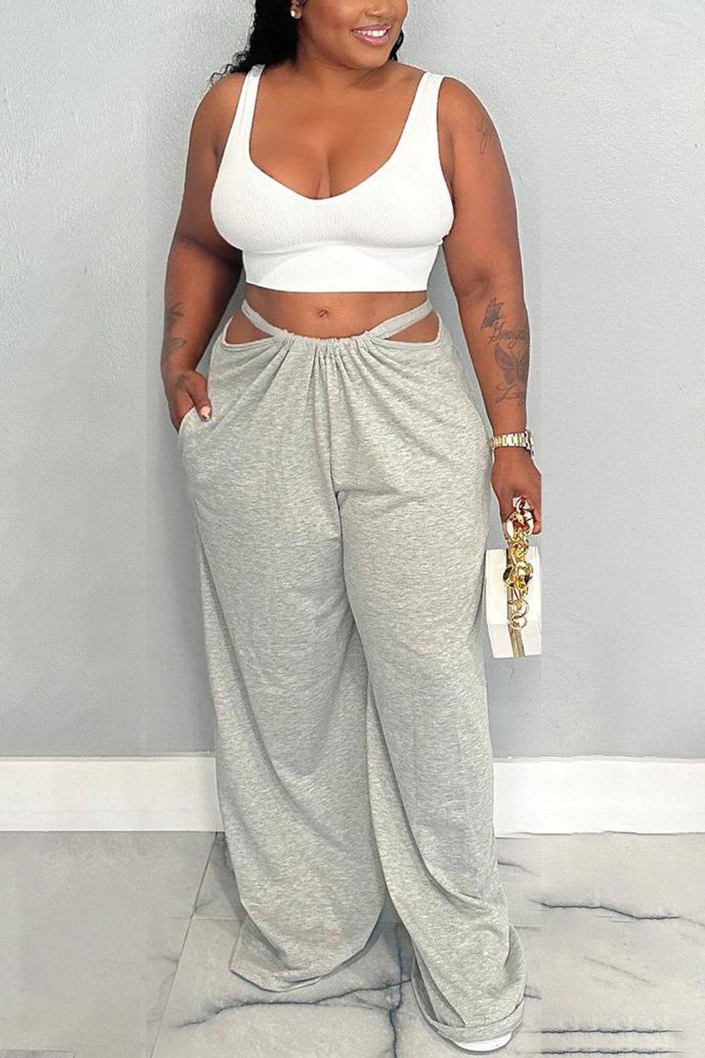Tie-up Loose Jumpsuits