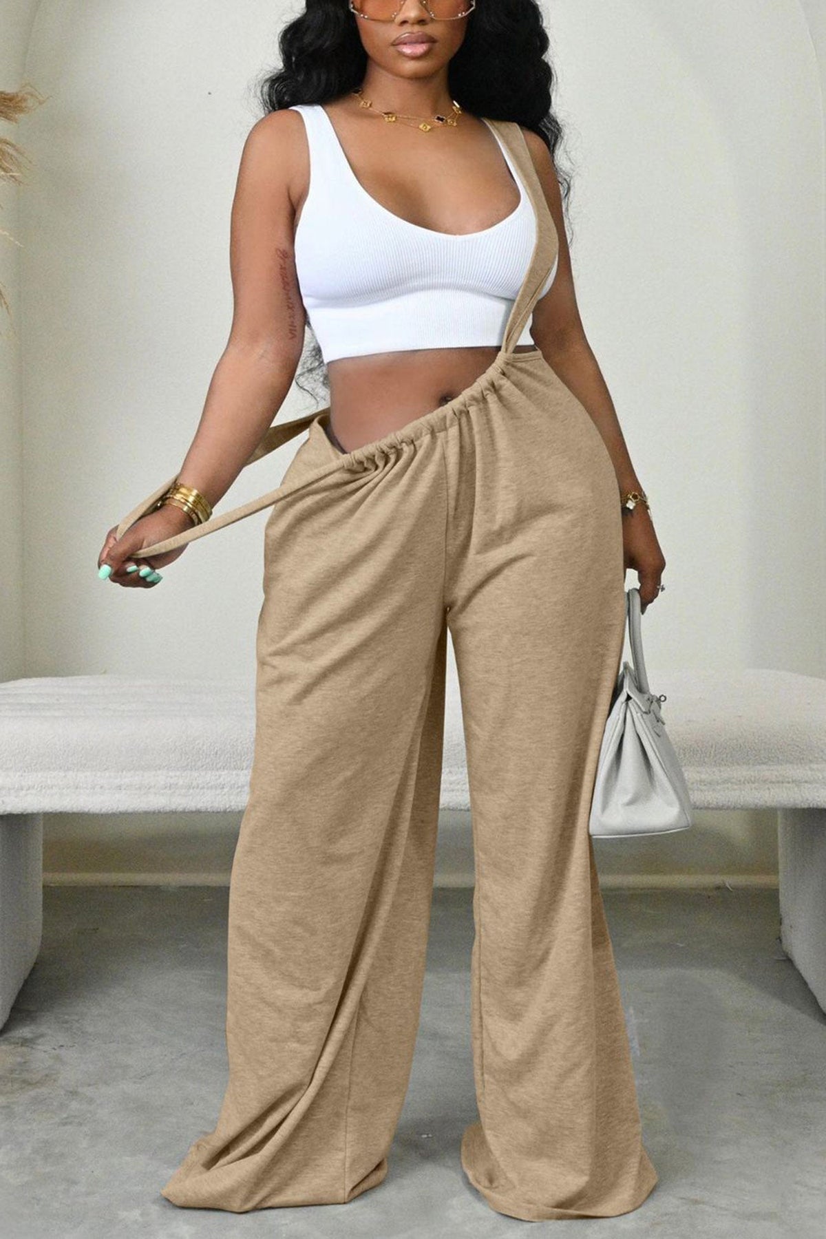 Tie-up Loose Jumpsuits