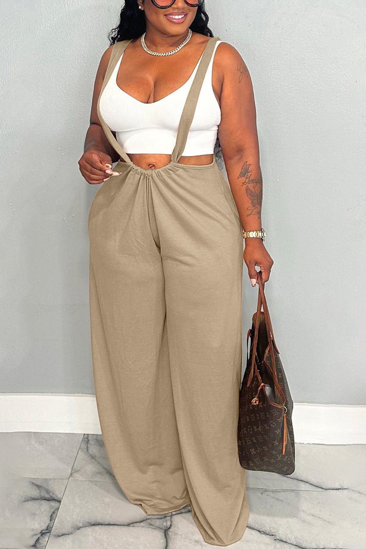 Tie-up Loose Jumpsuits