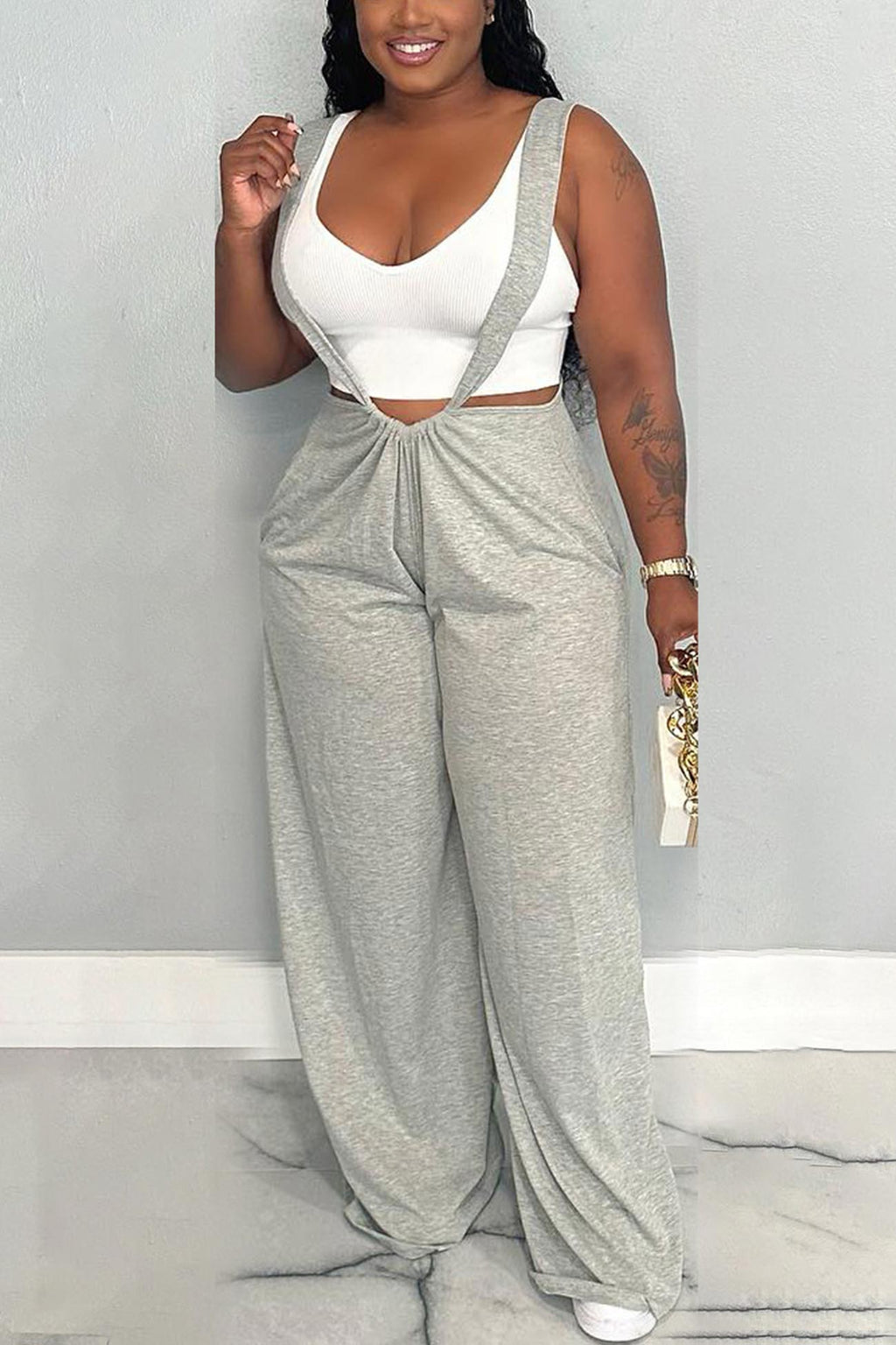 Tie-up Loose Jumpsuits