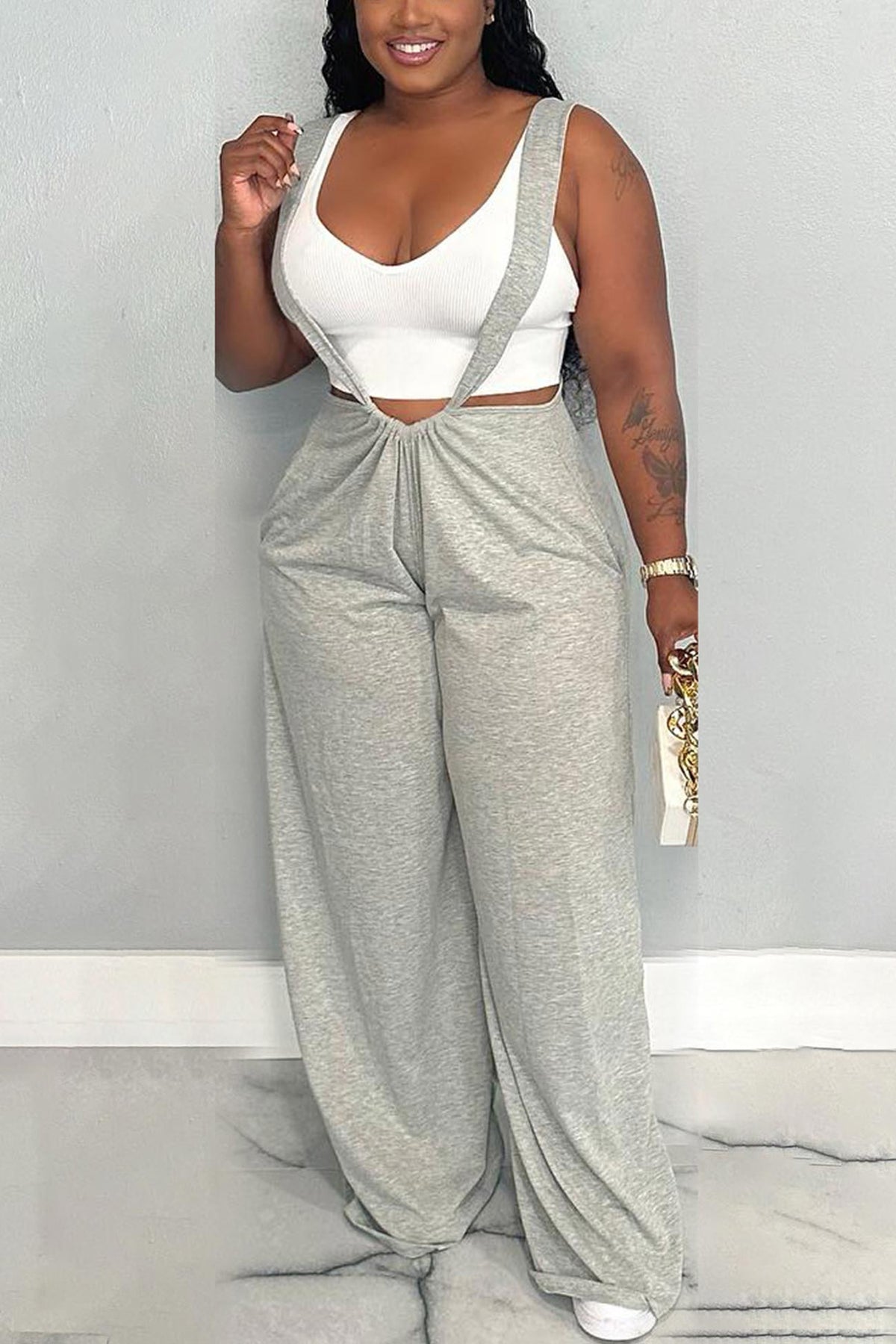 Tie-up Loose Jumpsuits