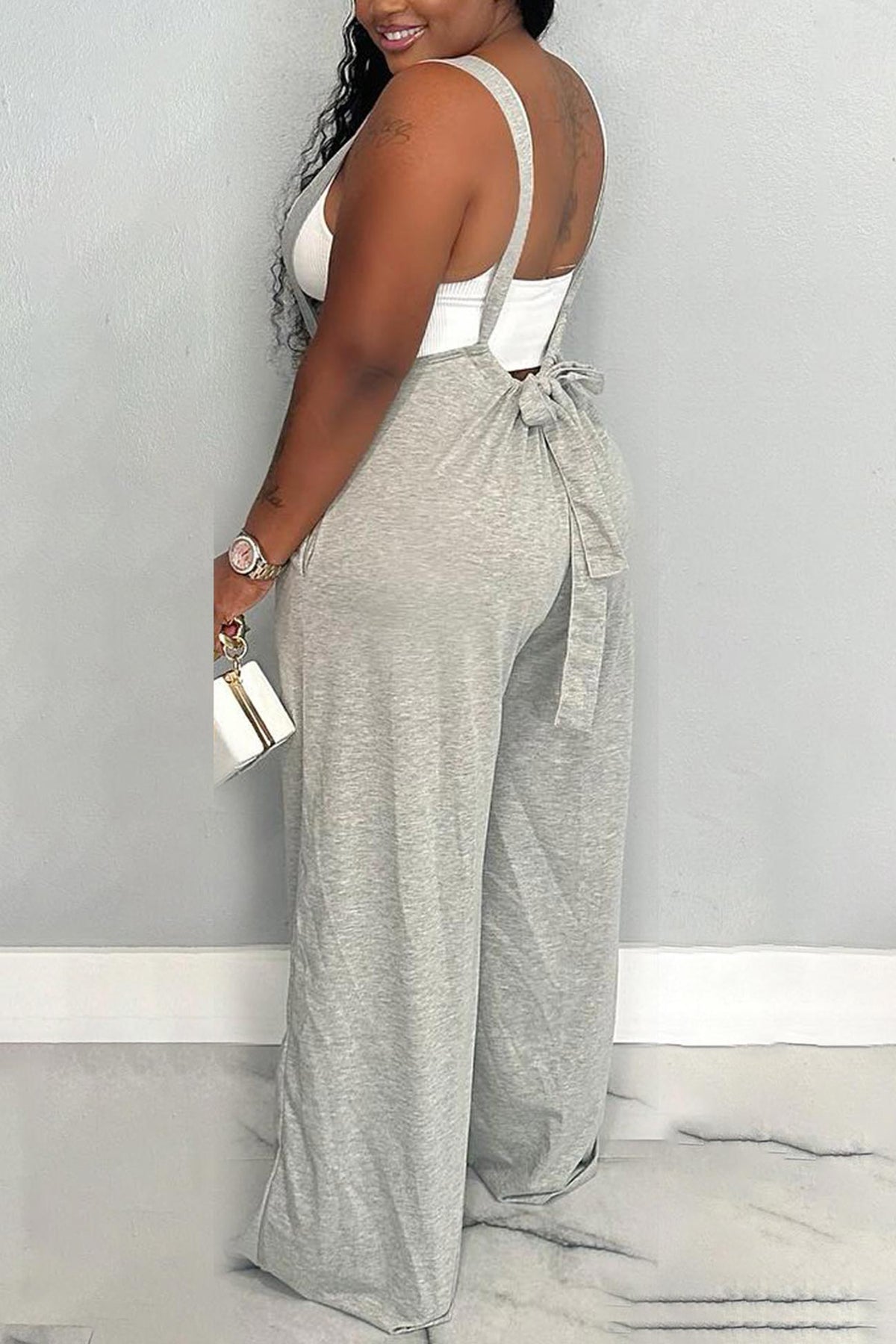 Tie-up Loose Jumpsuits