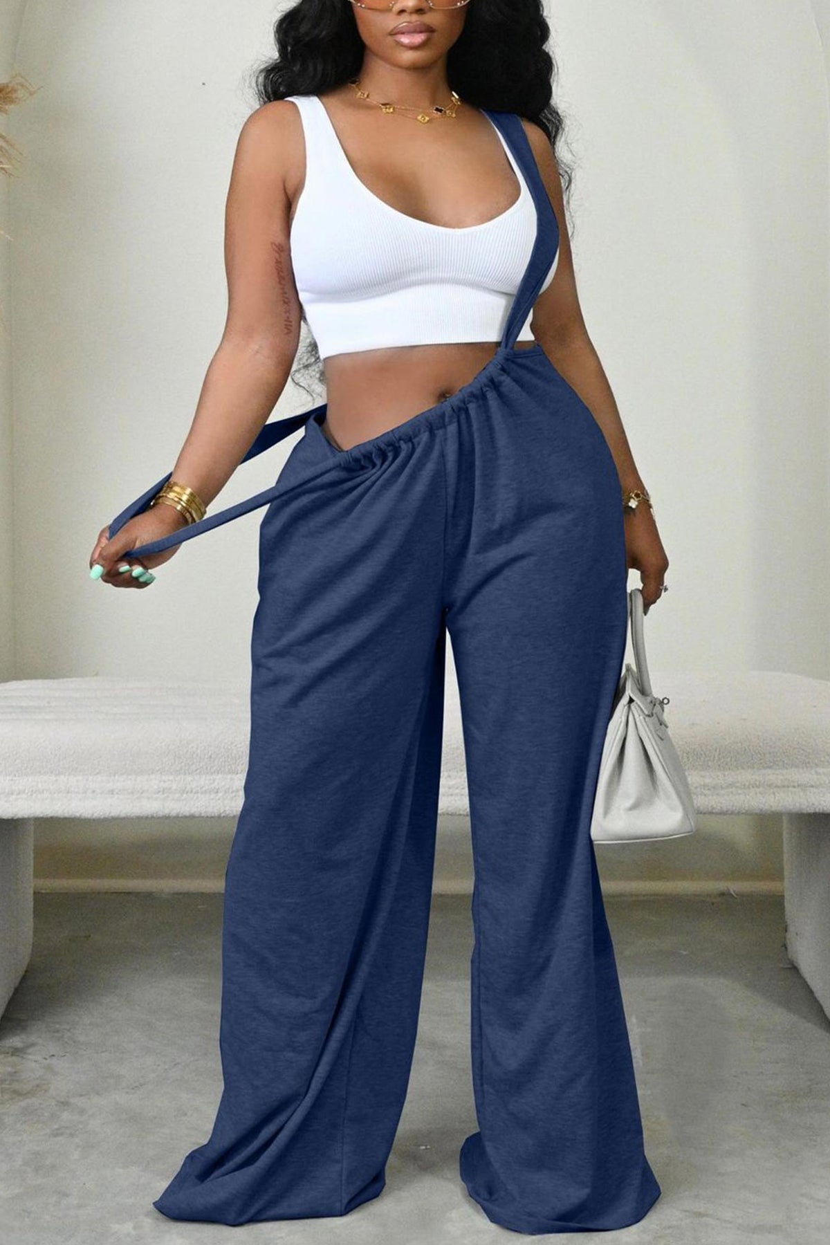 Tie-up Loose Jumpsuits