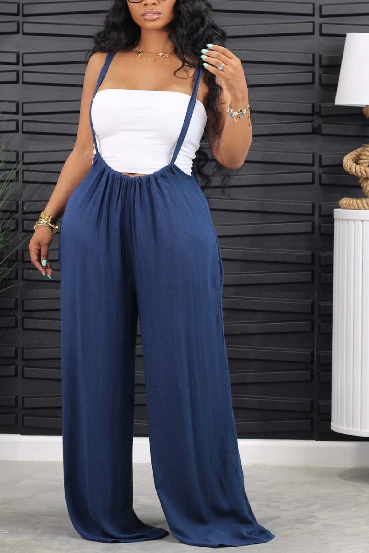 Tie-up Loose Jumpsuits