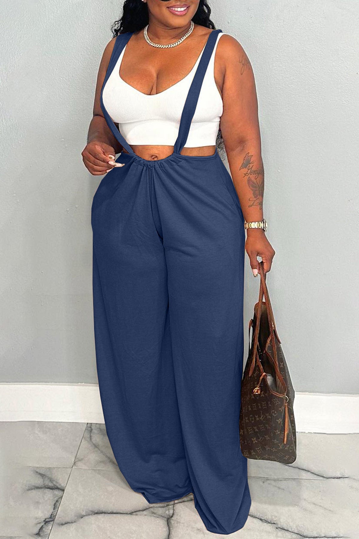 Tie-up Loose Jumpsuits