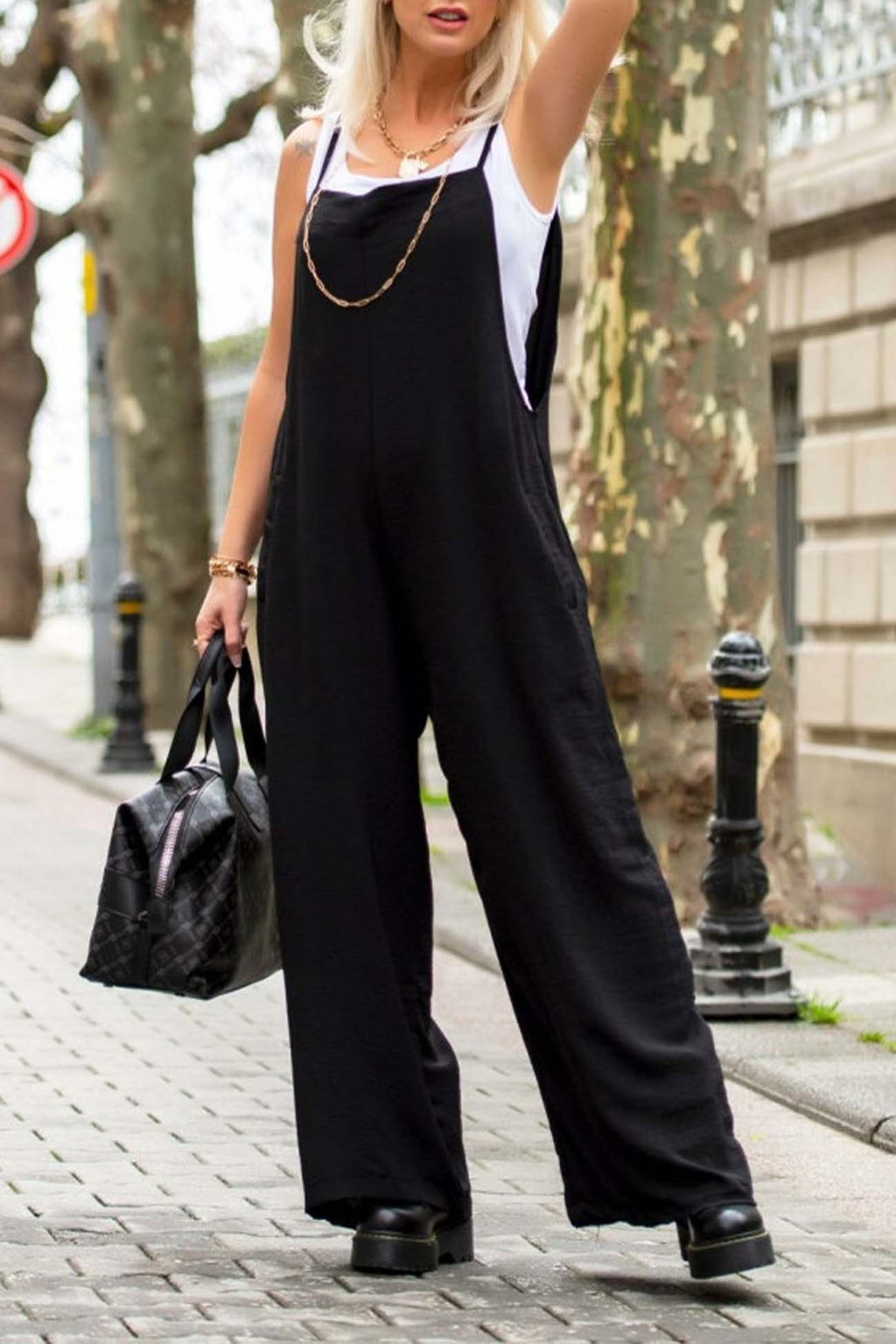 Color Wide Leg Cami Jumpsuits
