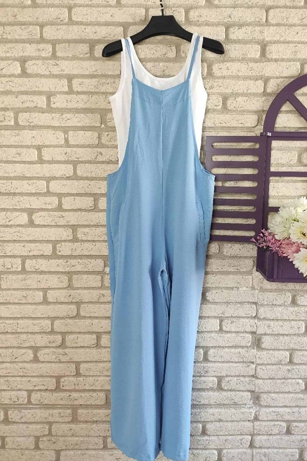 Color Wide Leg Cami Jumpsuits