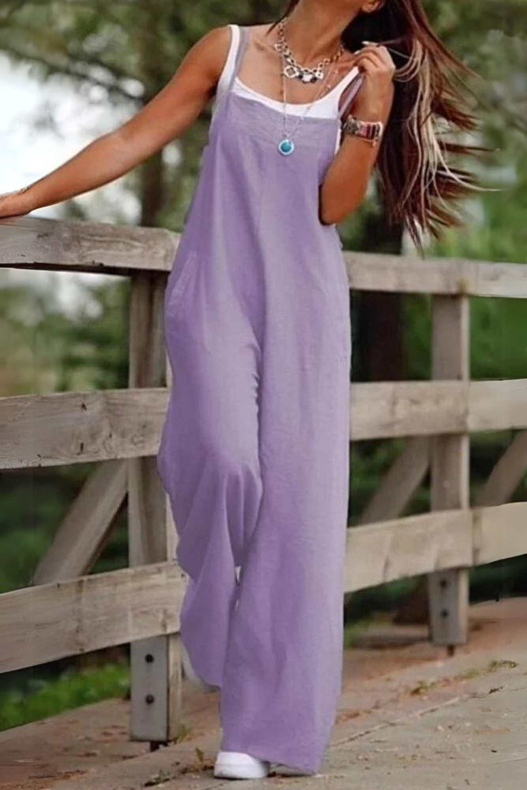 Color Wide Leg Cami Jumpsuits