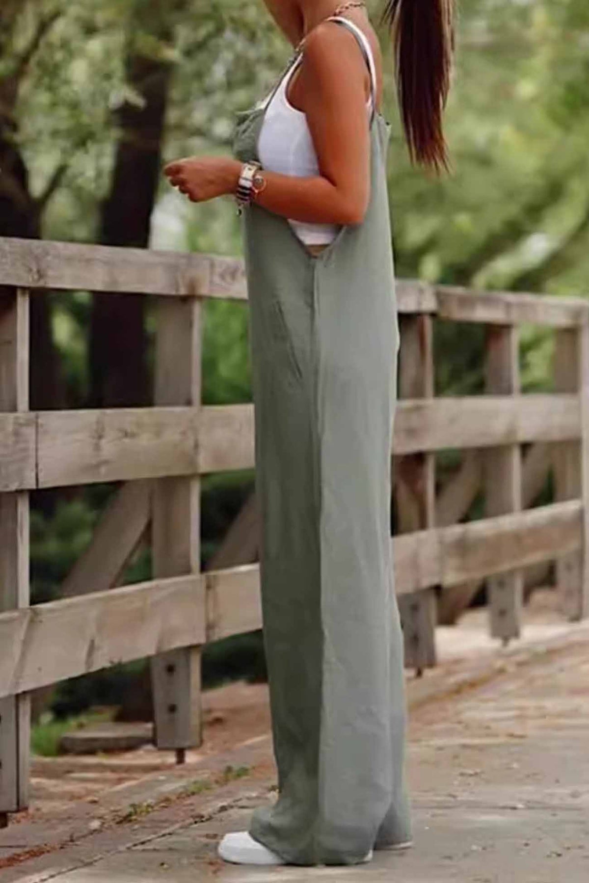 Color Wide Leg Cami Jumpsuits